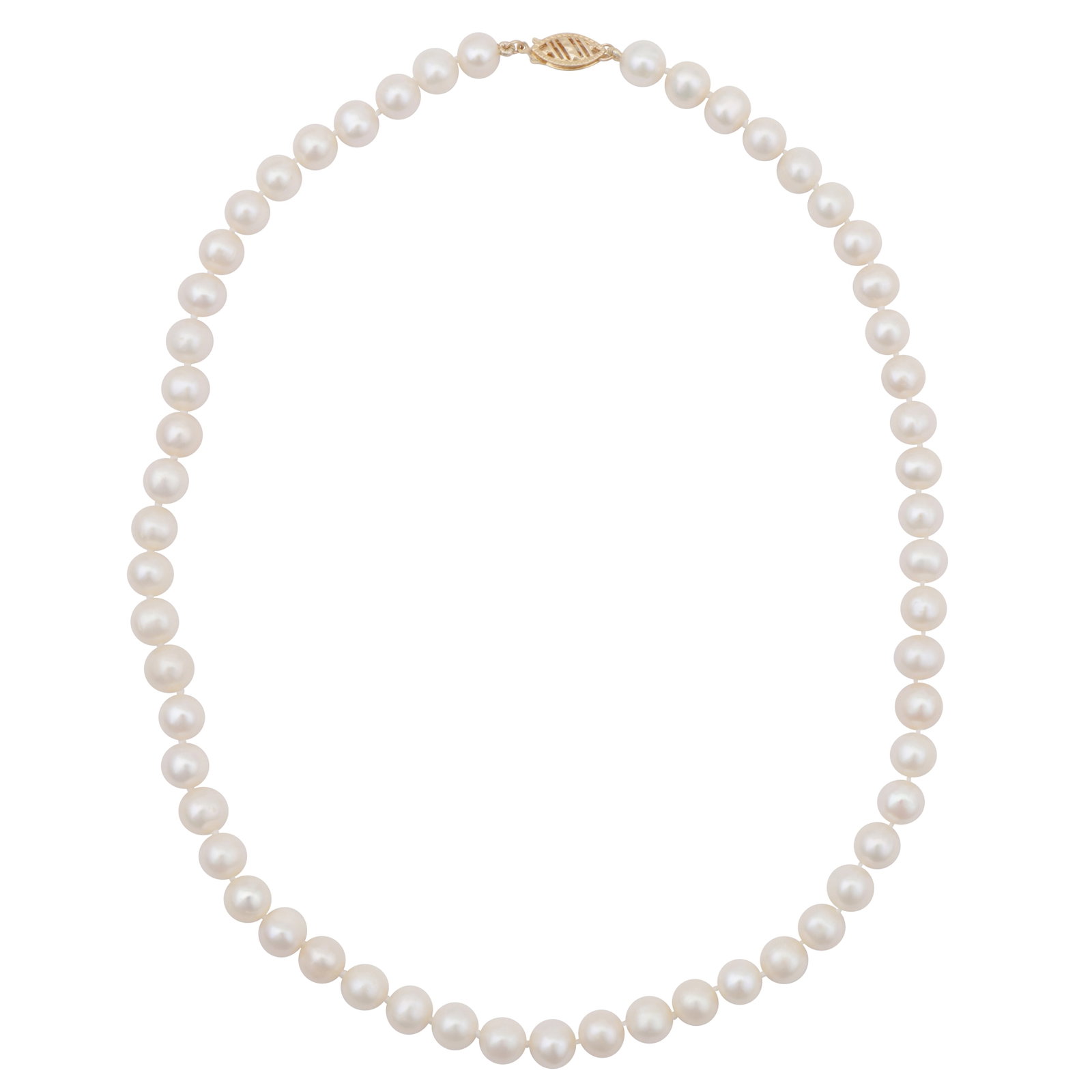 A single strand pearl necklace Yellow metal - 2