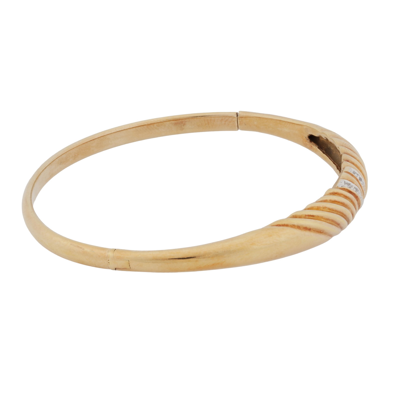 A diamond bangle Yellow metal - 2