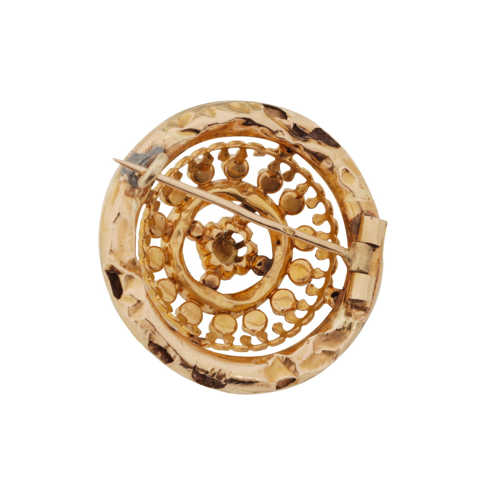 A split pearl brooch Yellow metal - 2