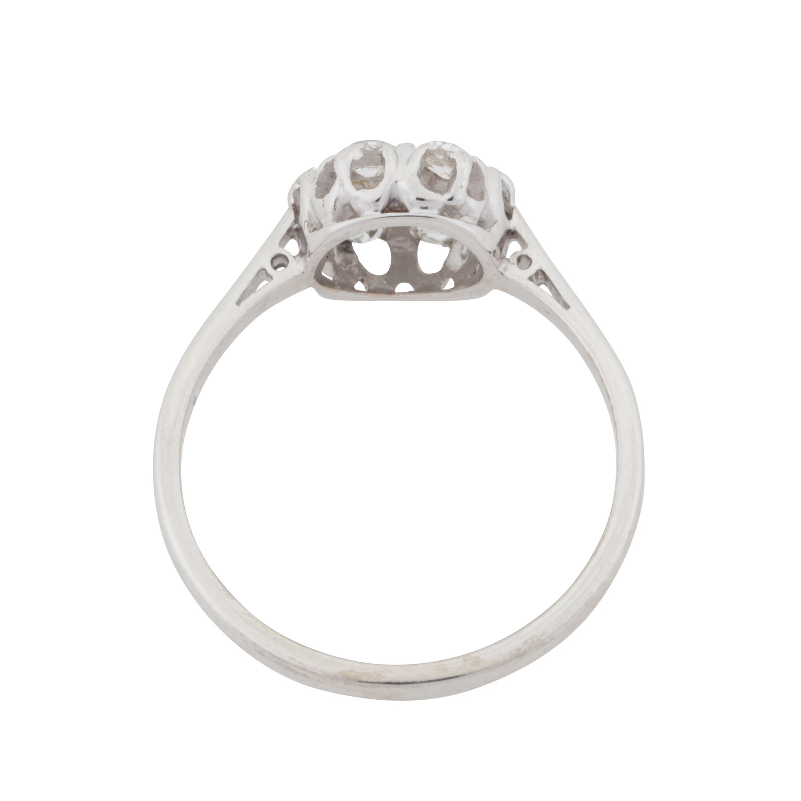 A sapphire and diamond halo ring White metal - 3