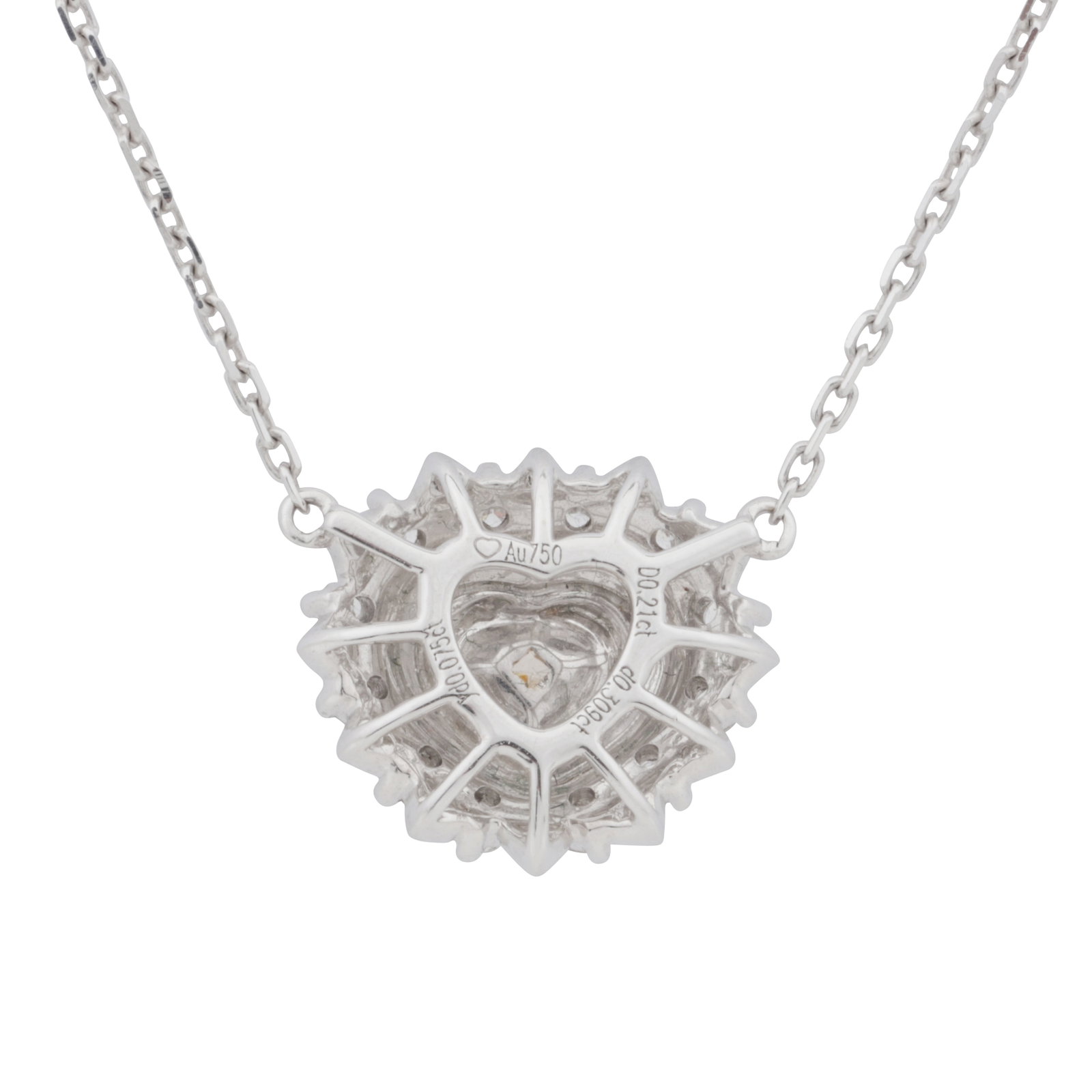 A yellow and white diamond pendant necklace White metal - 3