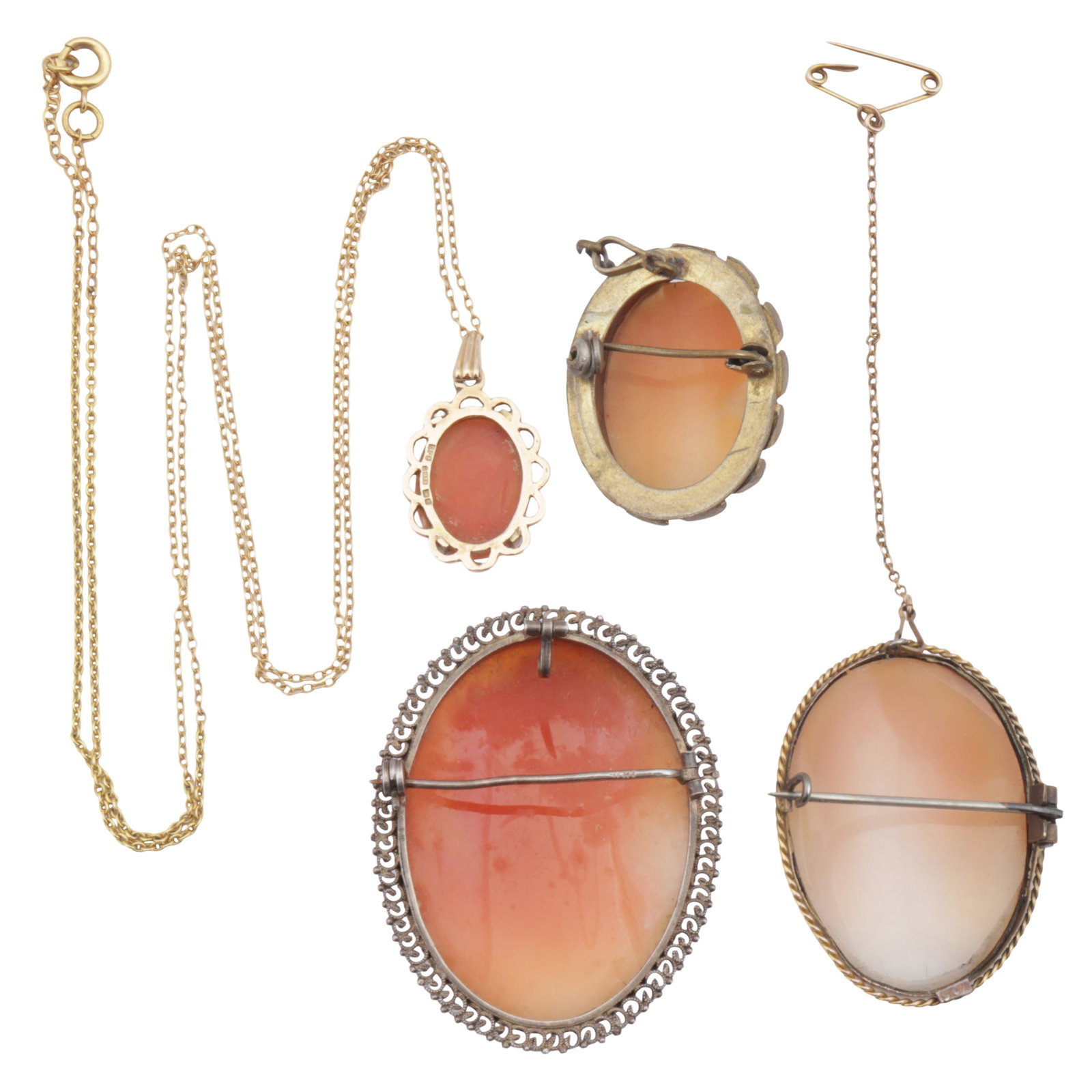 A collection of cameo jewellery Yellow and white metal - 2