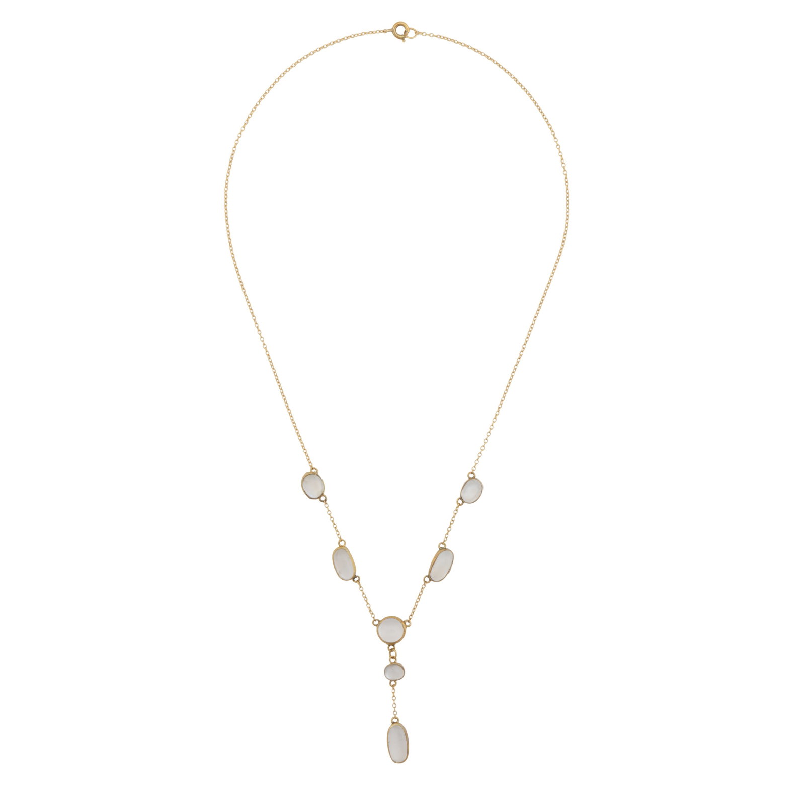 A moonstone pendant necklace Yellow metal - 2