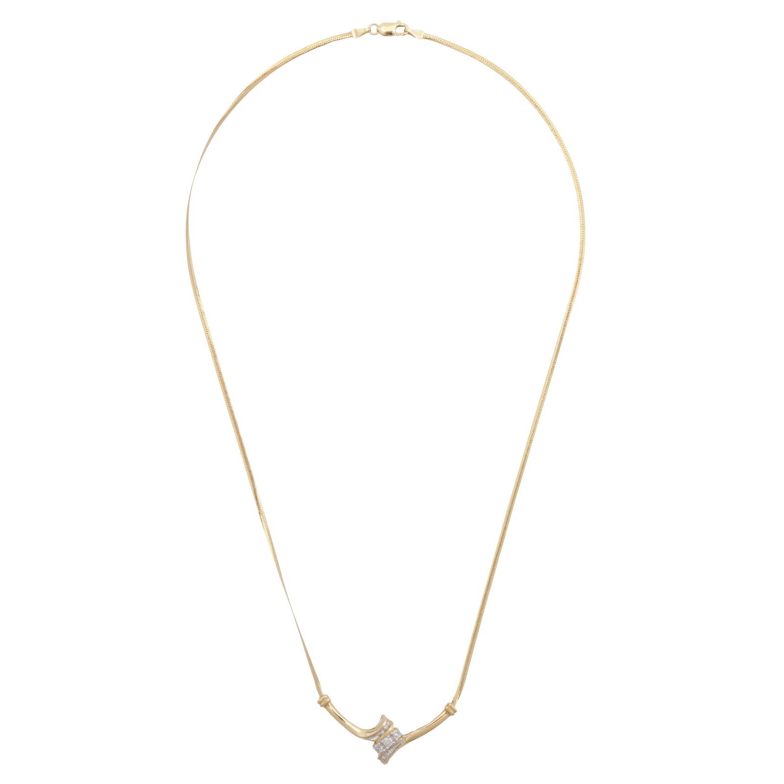 A diamond necklace Yellow metal - 2