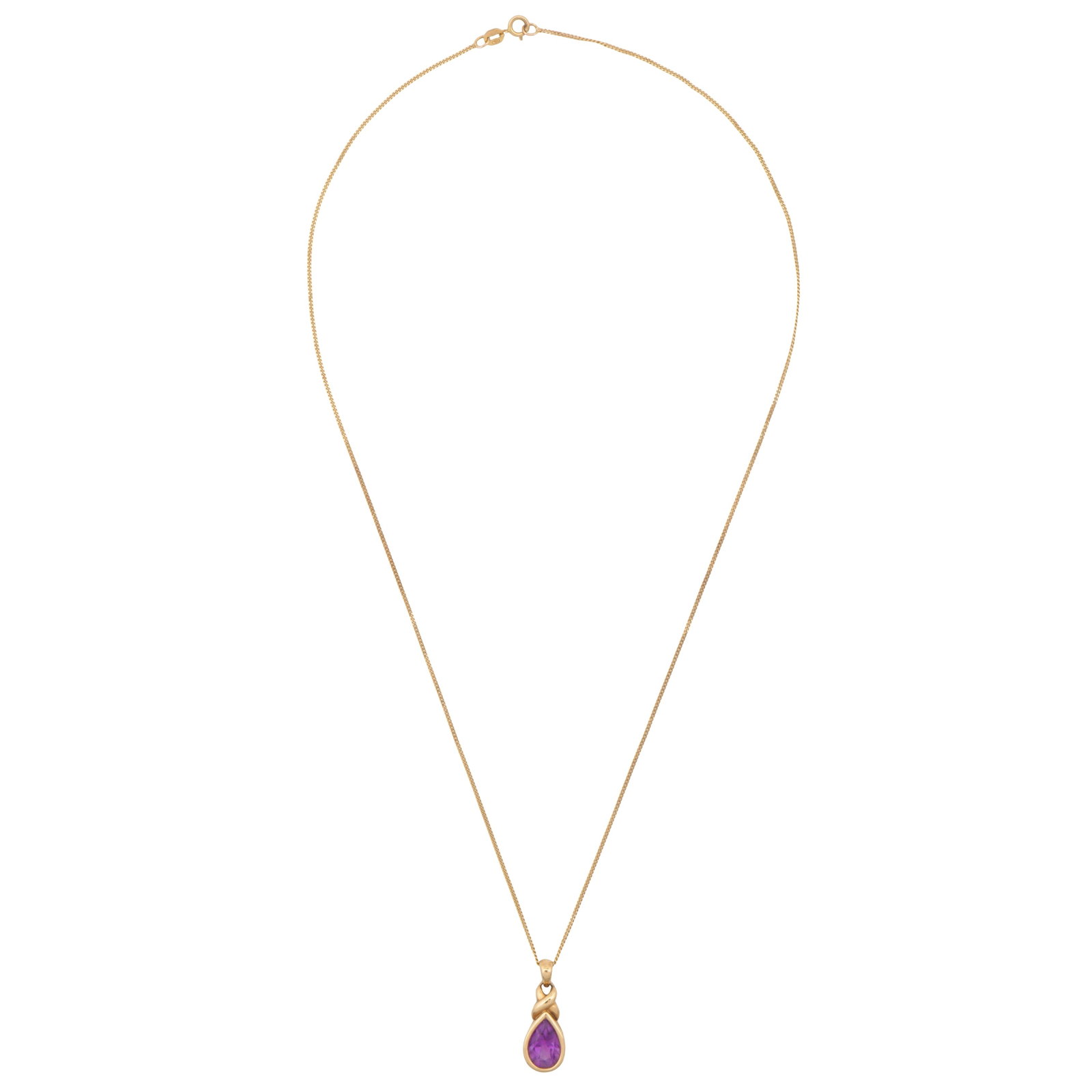 An amethyst pendant necklace - 4