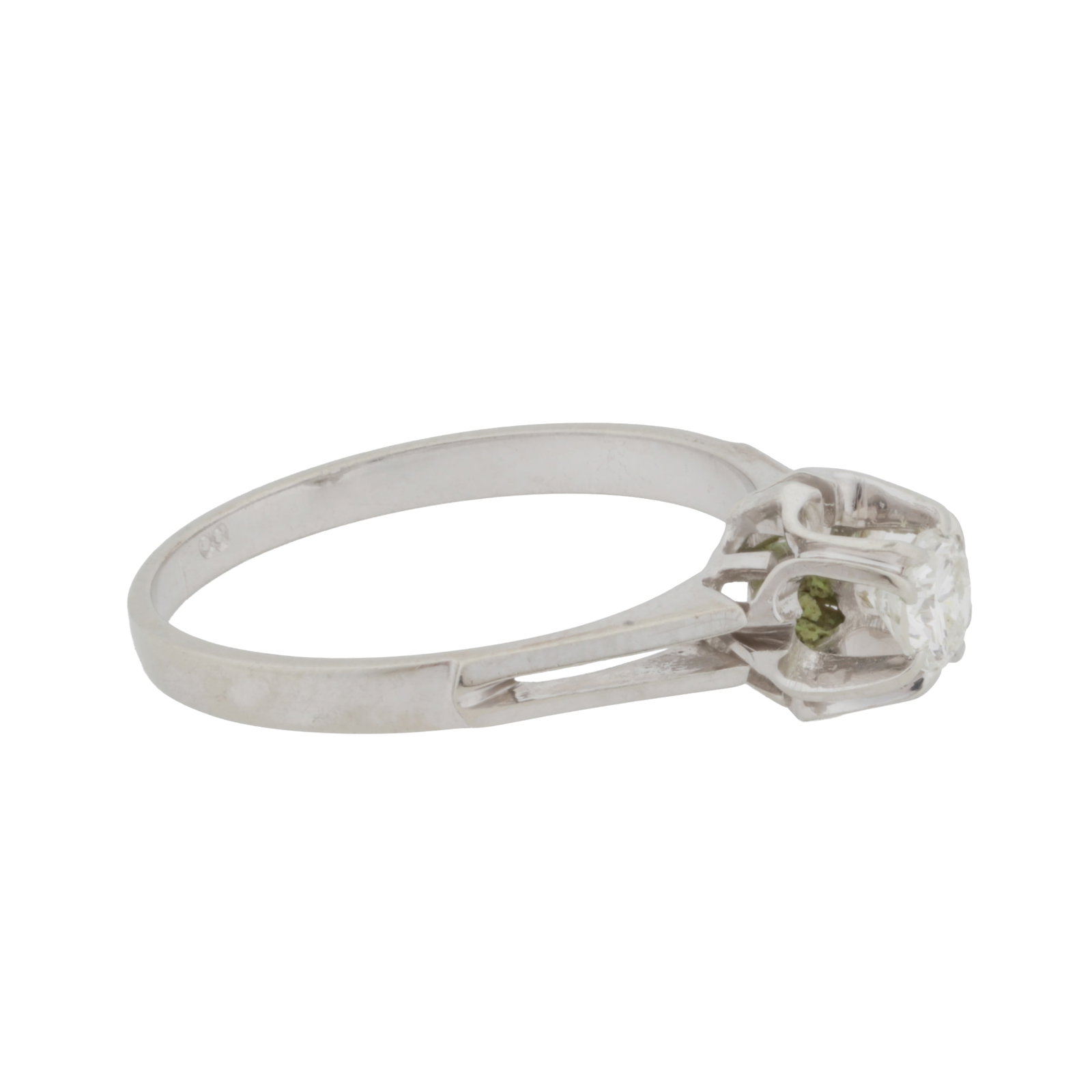 A diamond single-stone ring White metal - 2