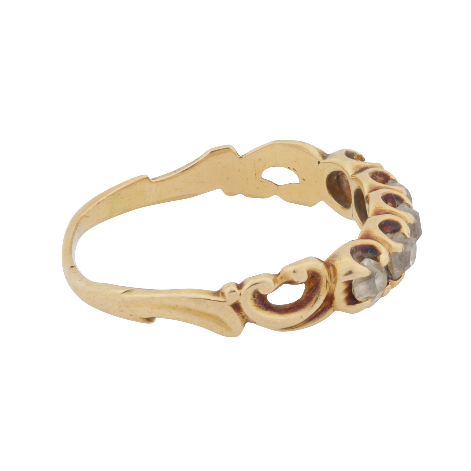 A four stone diamond ring Yellow metal - 2