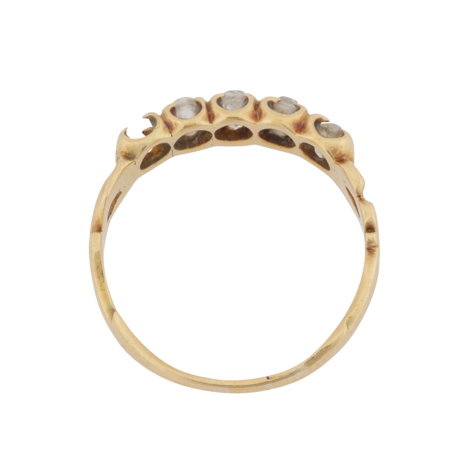A four stone diamond ring Yellow metal - 3