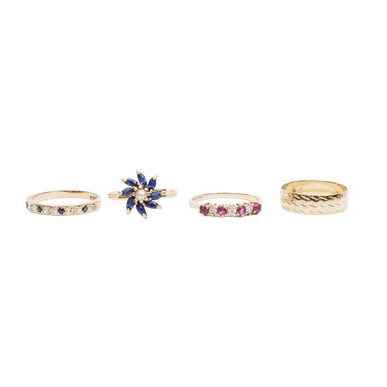 Four rings 9 carat yellow gold (1 of 1)