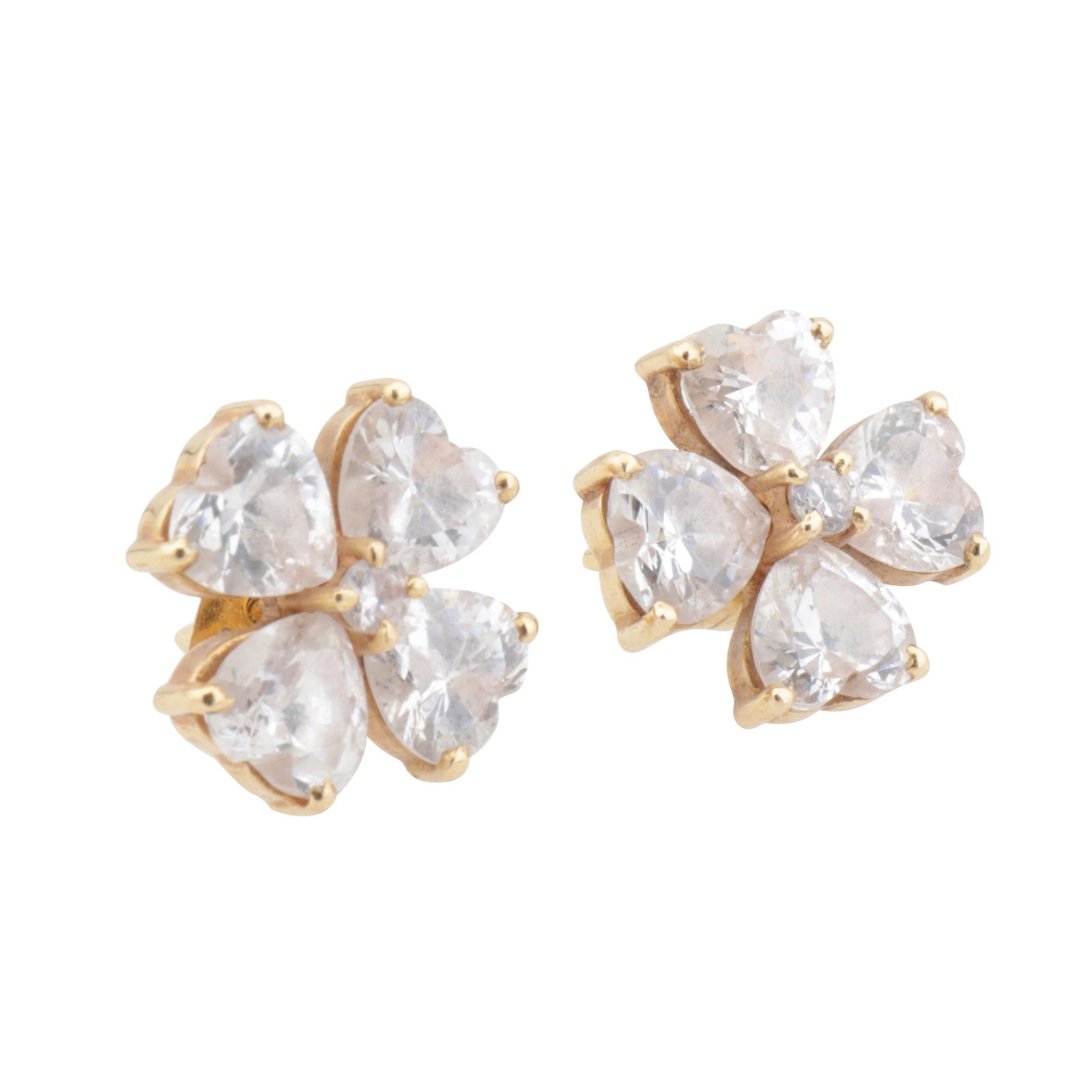 A pair of clover paste earrings Yellow metal (1 of 2)