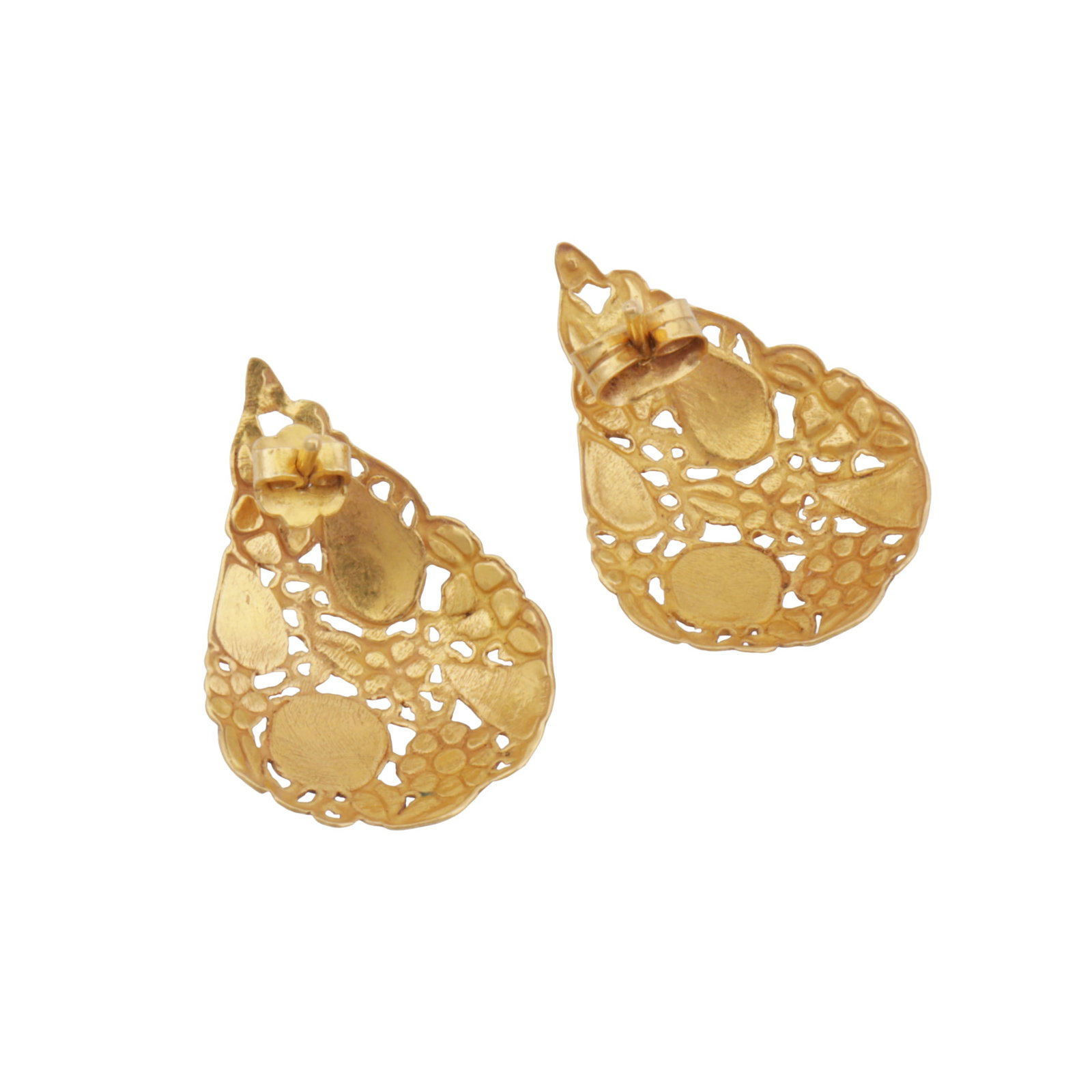A pair of enamel earrings Yellow metal - 2