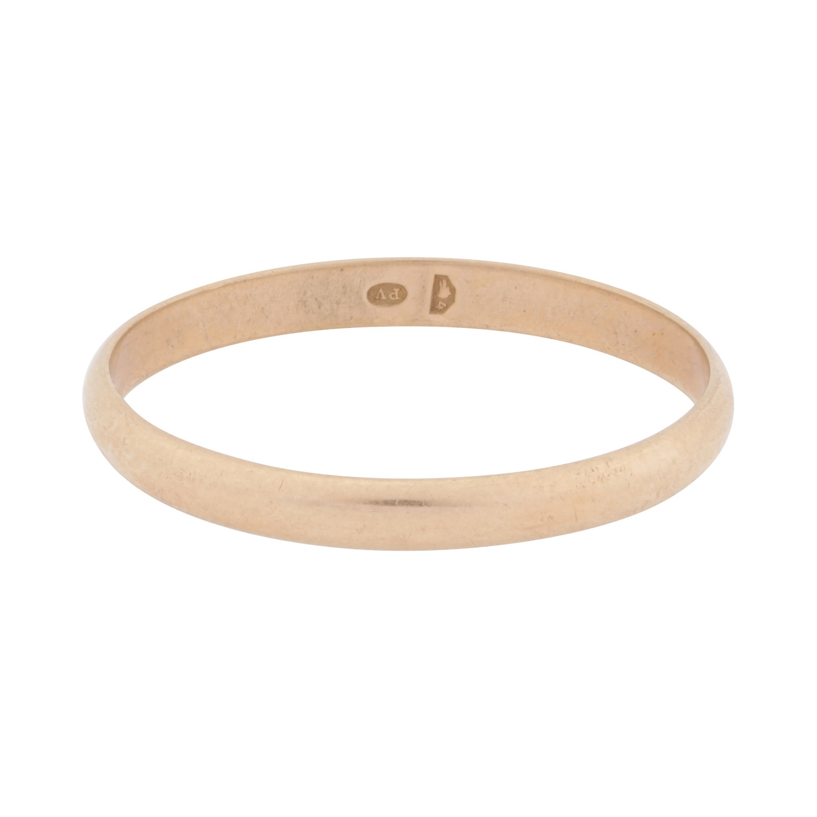 A band ring Yellow metal: A band ring Yellow metal Of polished finish, set in yellow metal, Hungarian assay mark, ring size X