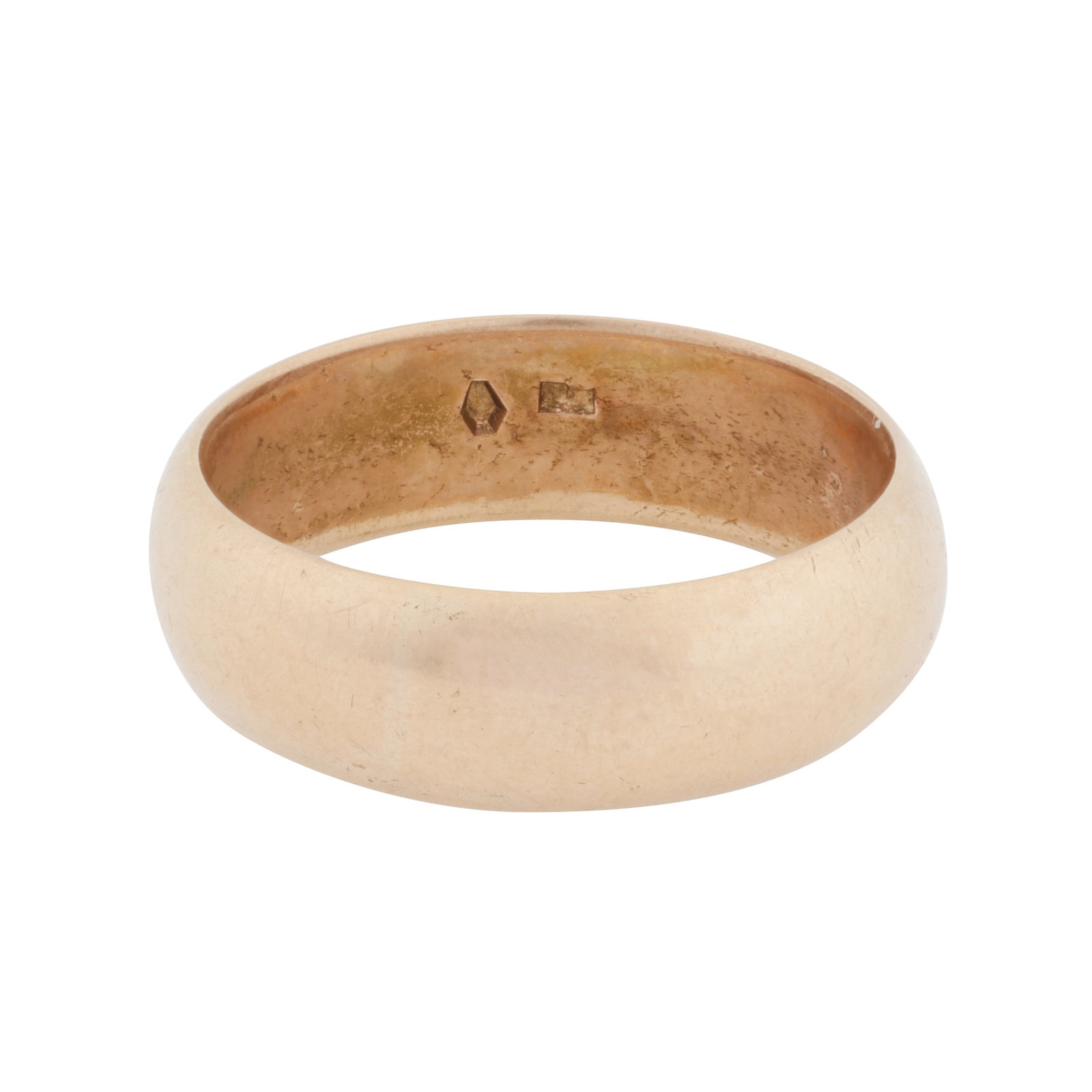 A band ring Yellow metal: A band ring Yellow metal Of polished finish, Austro-hungarian assay mark, ring size W