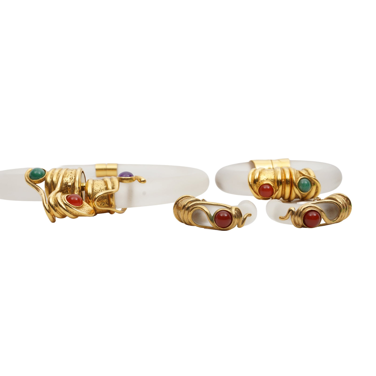 Alexis Bittar Ι A necklace, bracelet and earring suite Yellow metal - 2