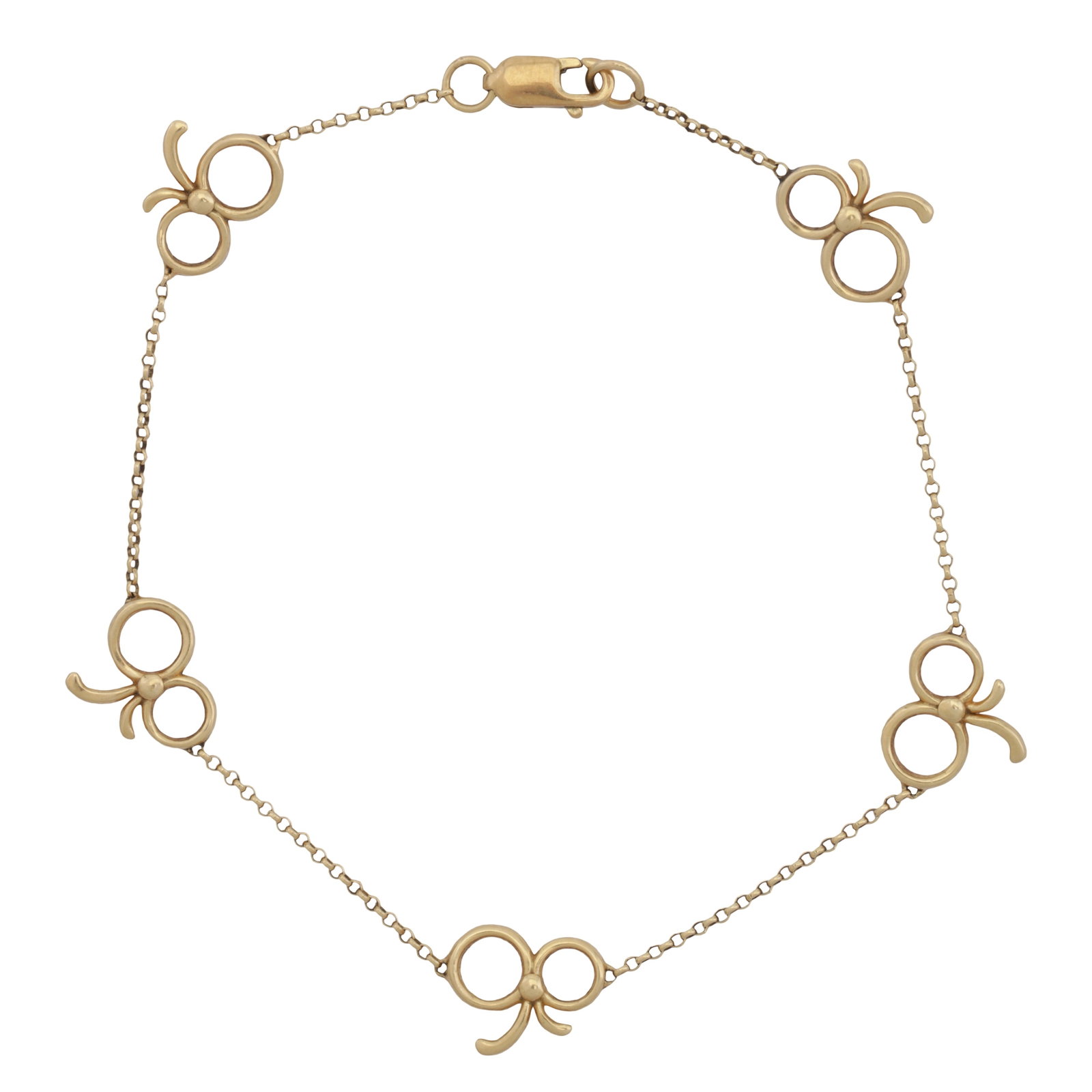 A fancy link chain bracelet Yellow metal: A fancy link chain bracelet Yellow metal Of polished and articulated design, lobster clasp, stamped 375, length 17.4cm