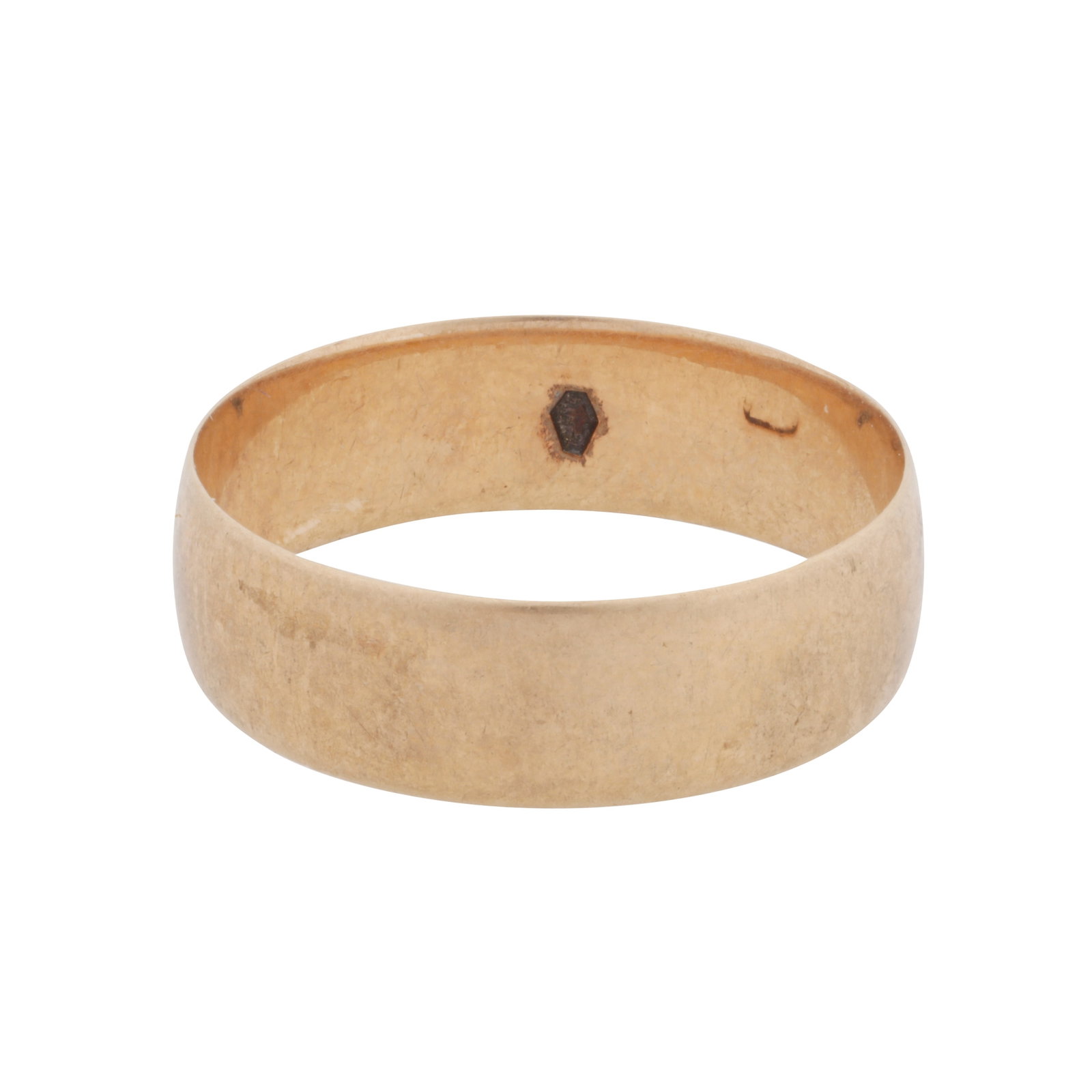 A band ring Yellow metal: A band ring Yellow metal To a polished finish, Austro-hungarian assay mark, ring size M