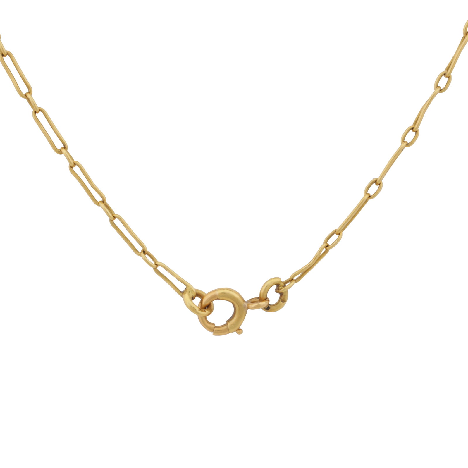 A fancy link cable chain necklace Yellow metal - 2