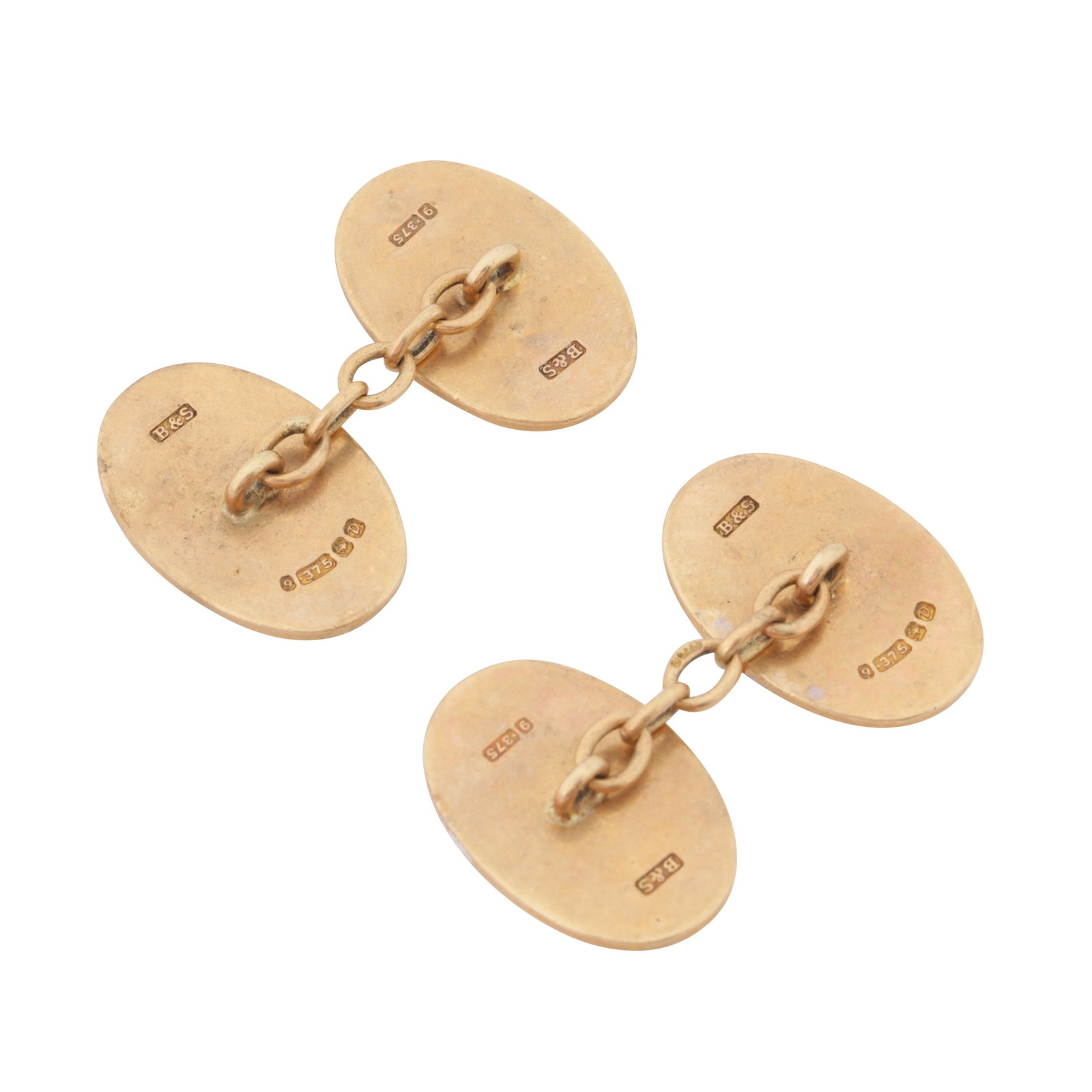 A pair of cufflinks 9ct yellow gold - 2