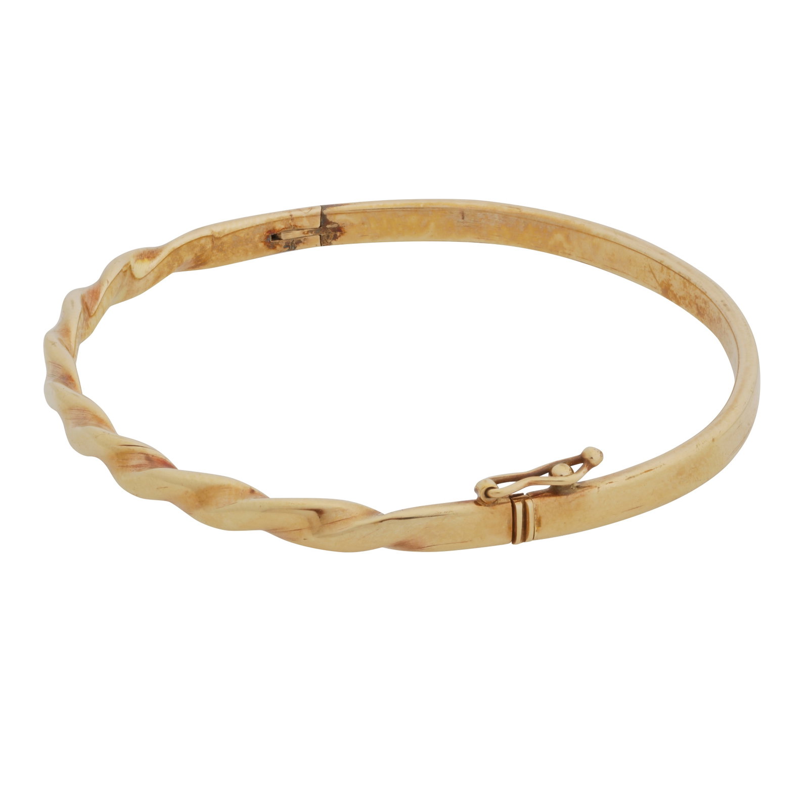 A rope twist bangle 9ct yellow gold - 2