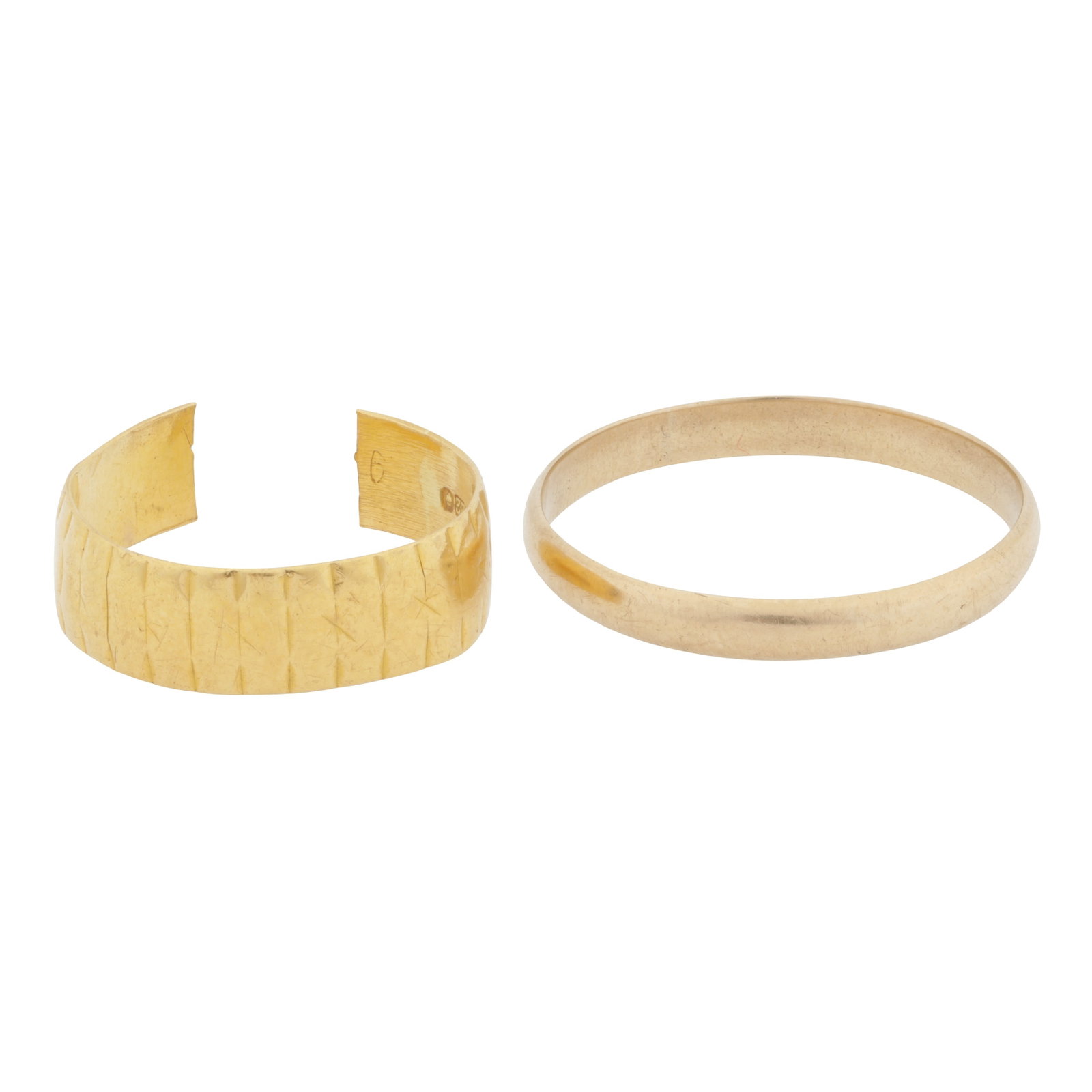 Two band rings Yellow metal (1 of 2)