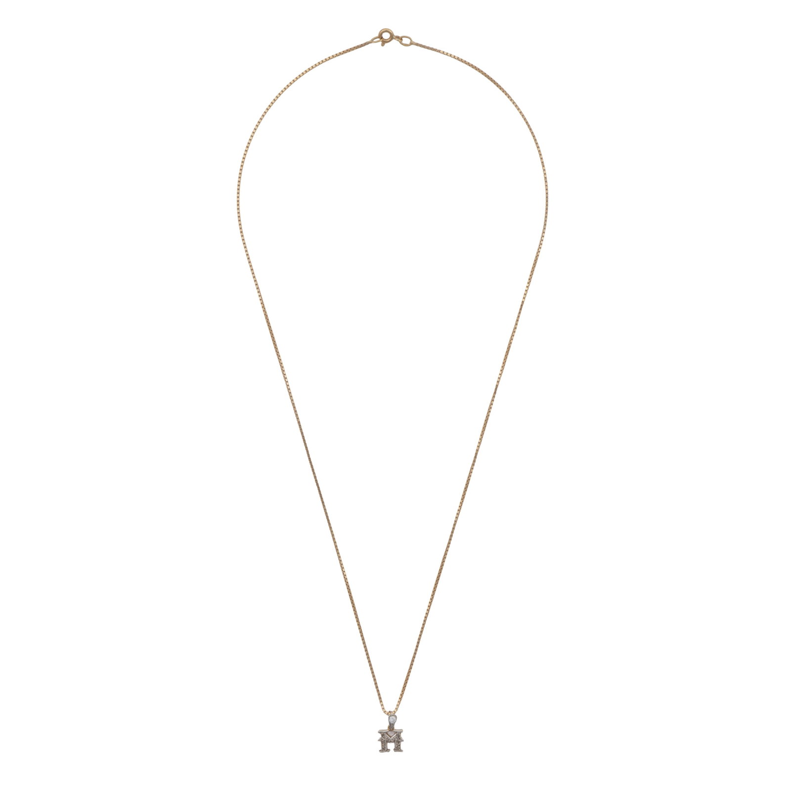 A pendant M necklace Yellow and white metal - 2