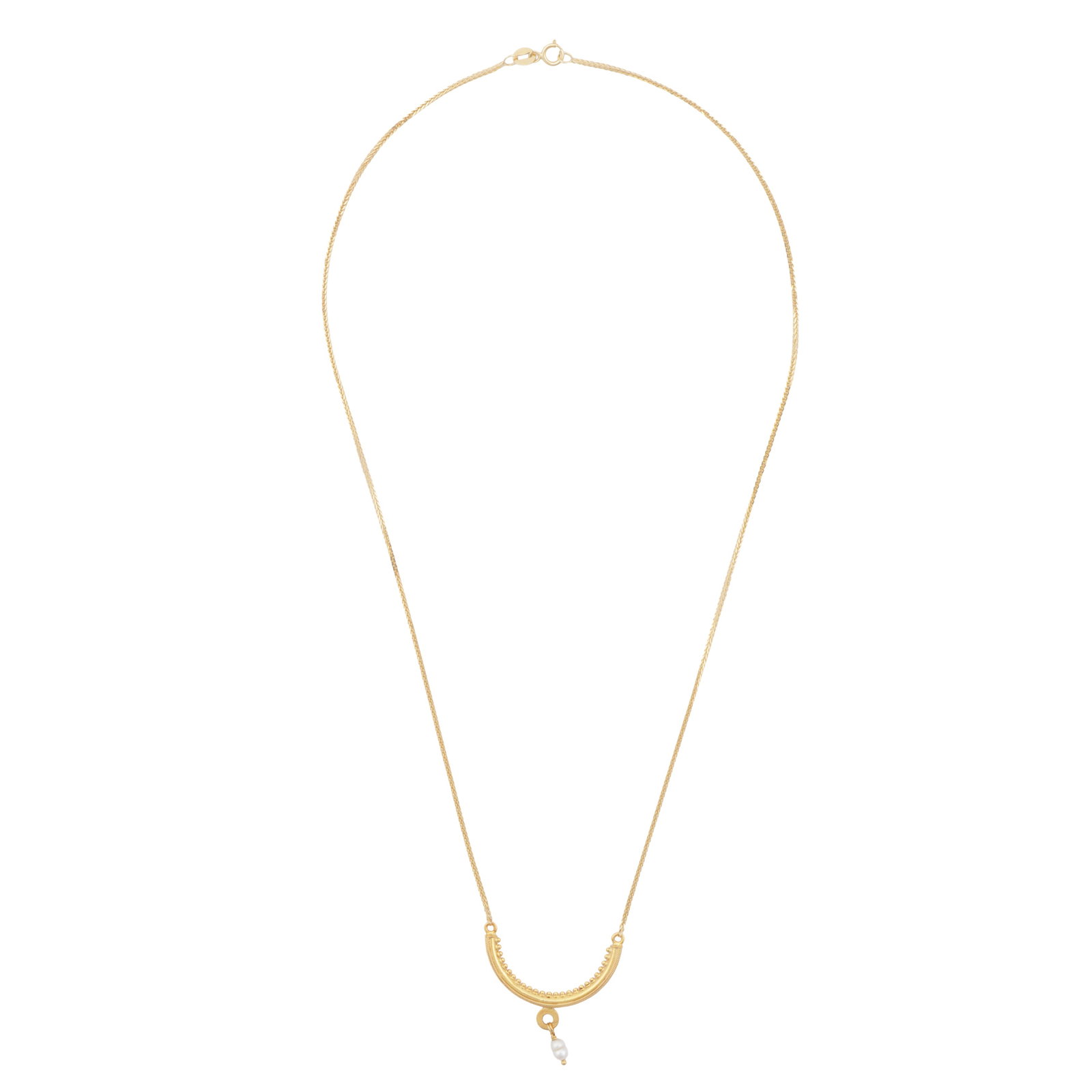 A cultured pearl necklace Yellow metal - 2