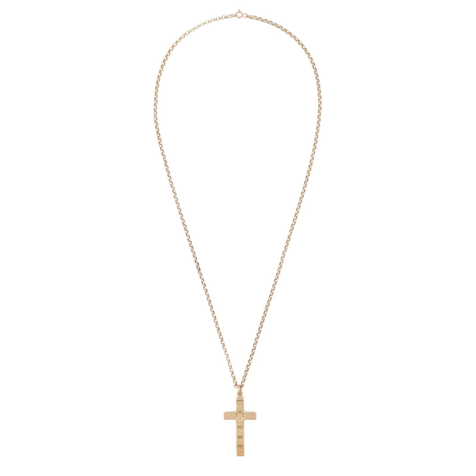A cross pendant necklace 9ct yellow gold - 2