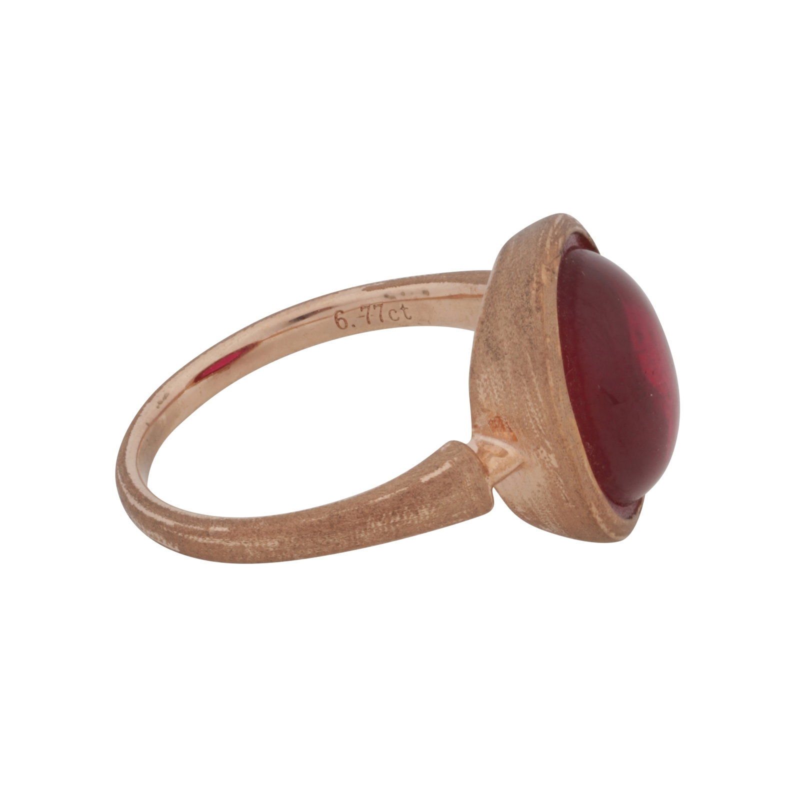 A synthetic ruby single stone ring Yellow metal - 2