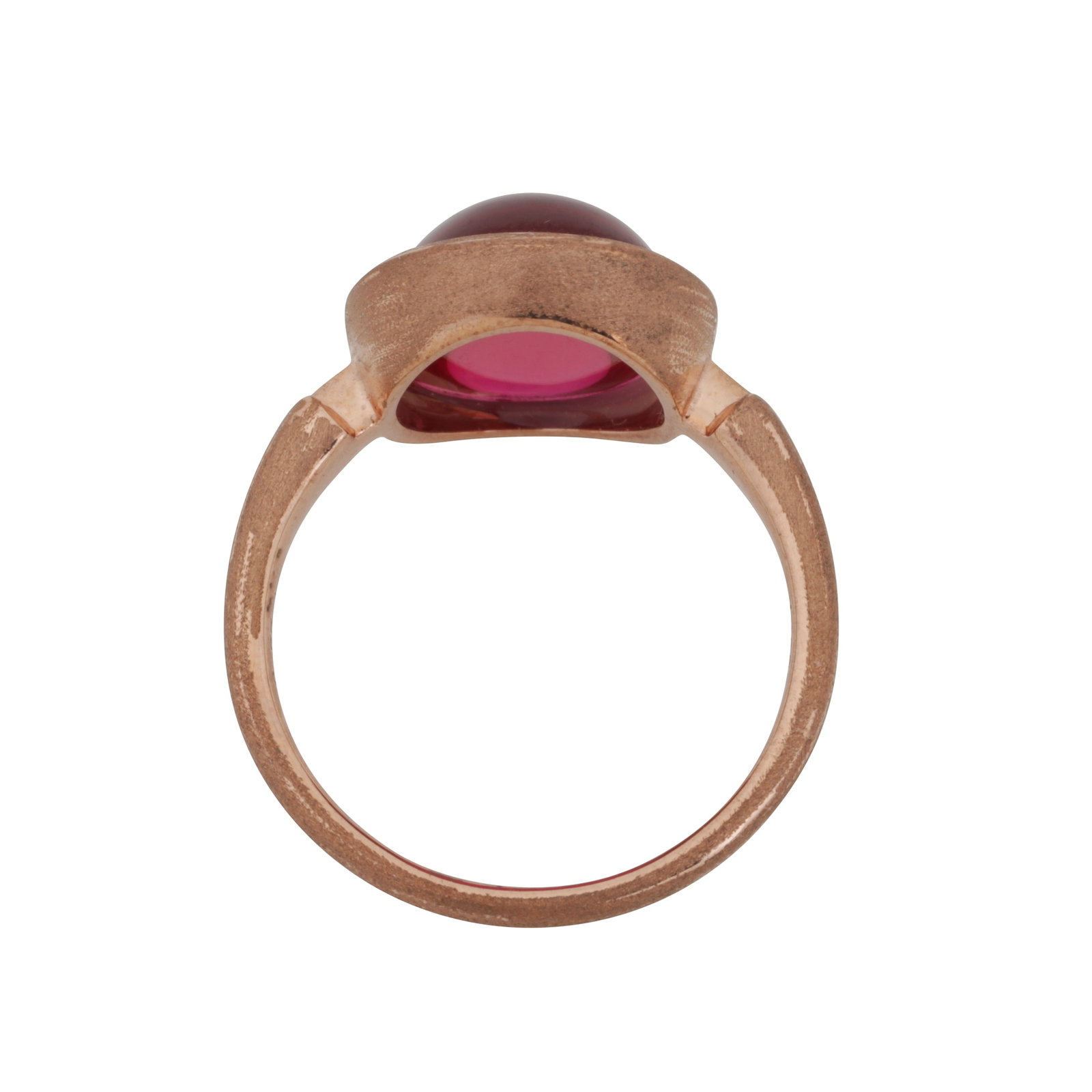 A synthetic ruby single stone ring Yellow metal - 3