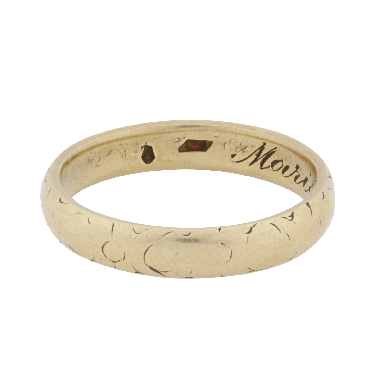 A band ring Yellow metal: A band ring Yellow metal Of polished finish, Austro-hungarian assay mark, ring size U