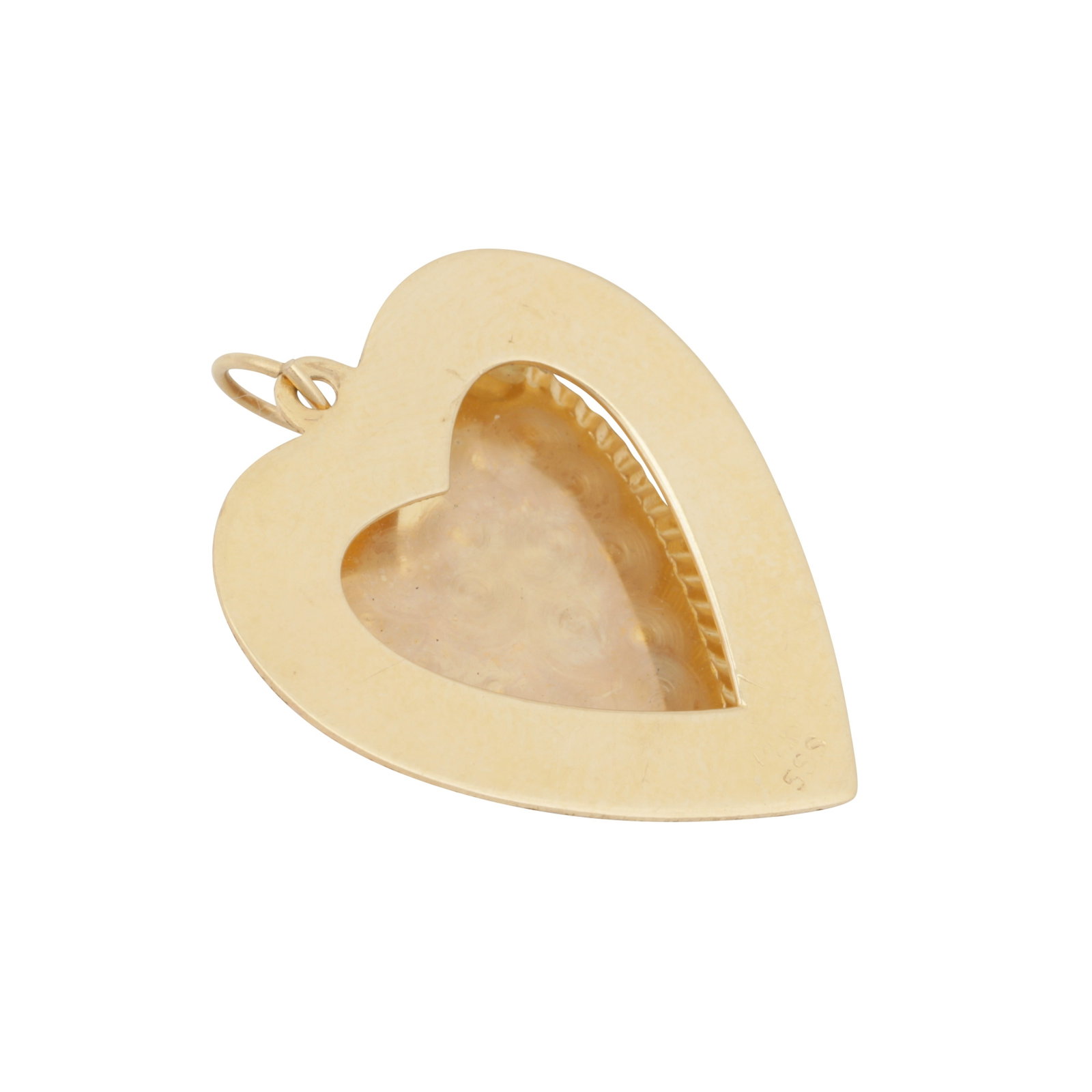 A pearl, ruby, and emerald heart pendant Yellow metal - 2