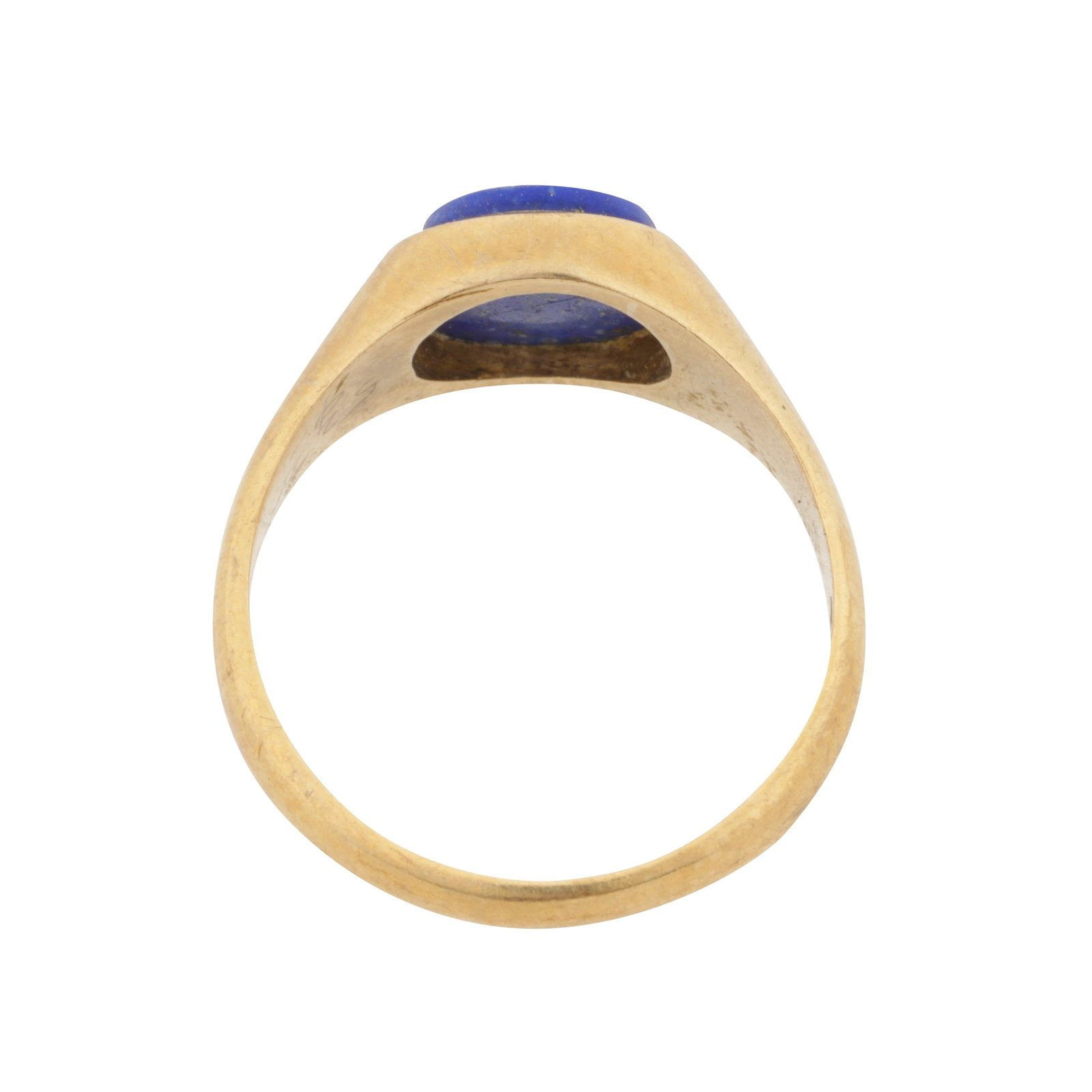 A lapis lazuli signet ring 9ct yellow gold - 3