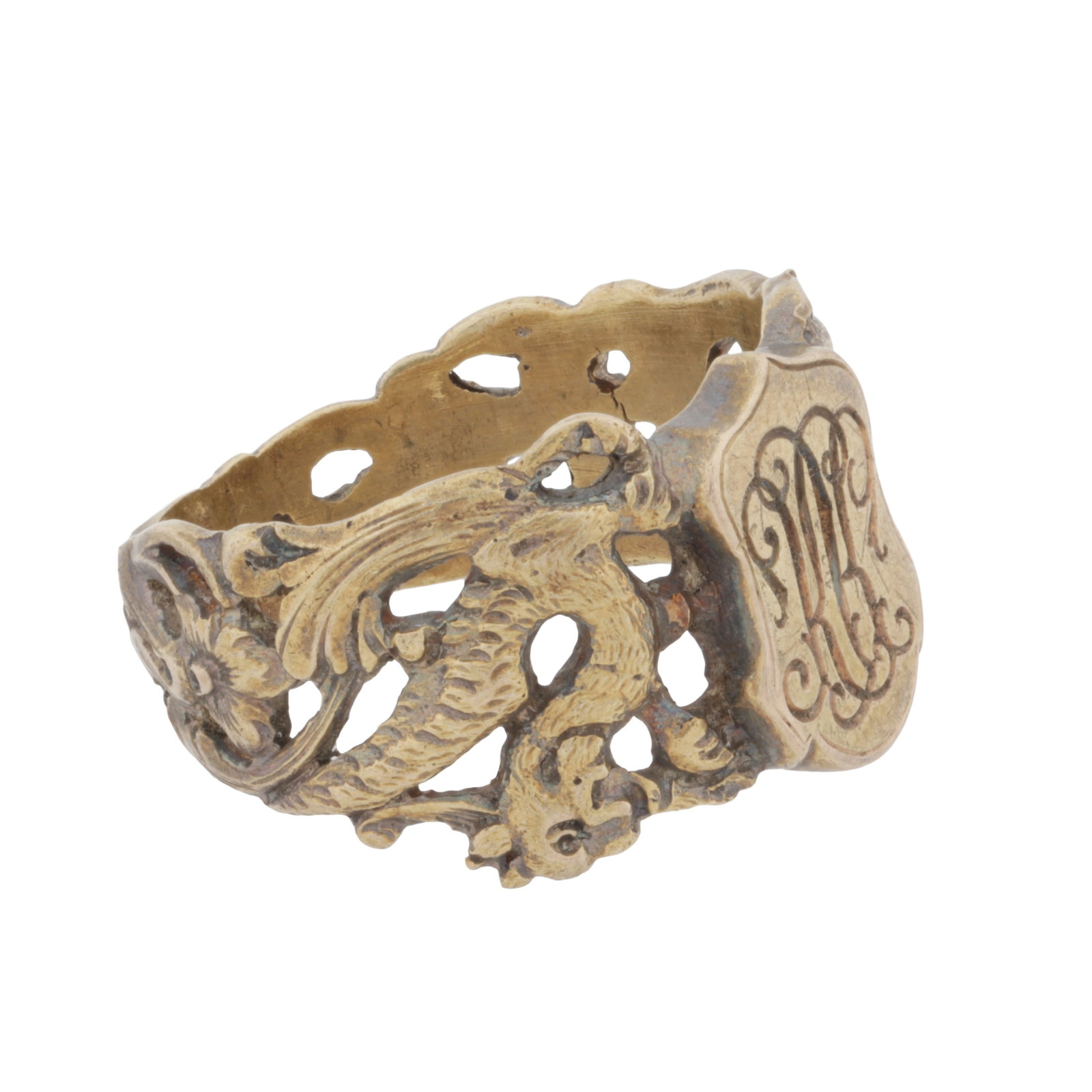 A signet ring Yellow metal - 2