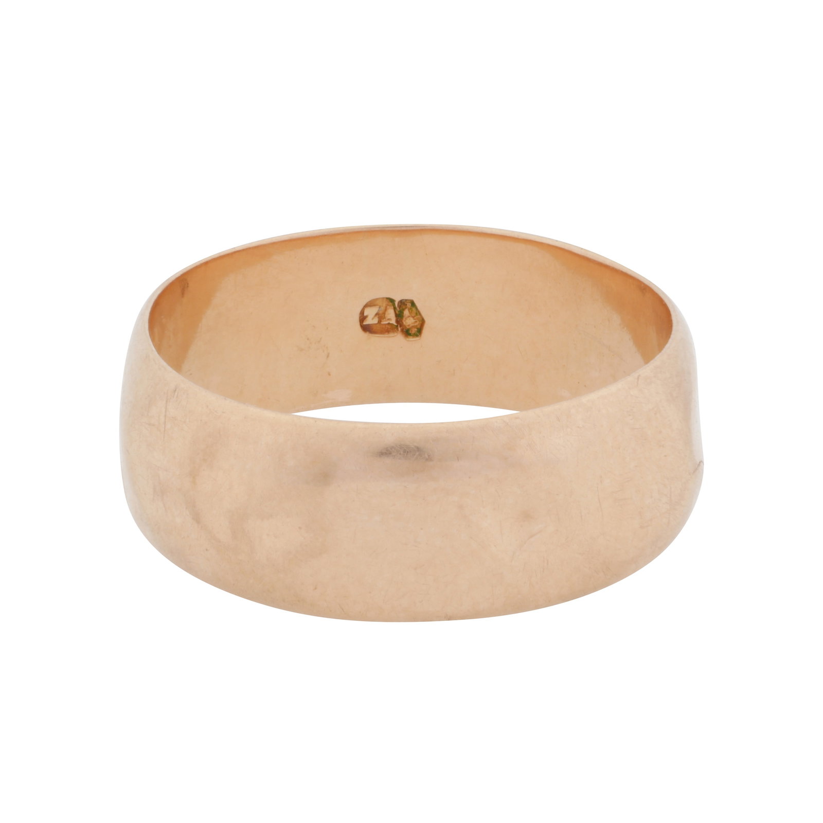 A band ring Yellow metal: A band ring Yellow metal Of polished finish, Austro-hungarian assay mark, ring size S½