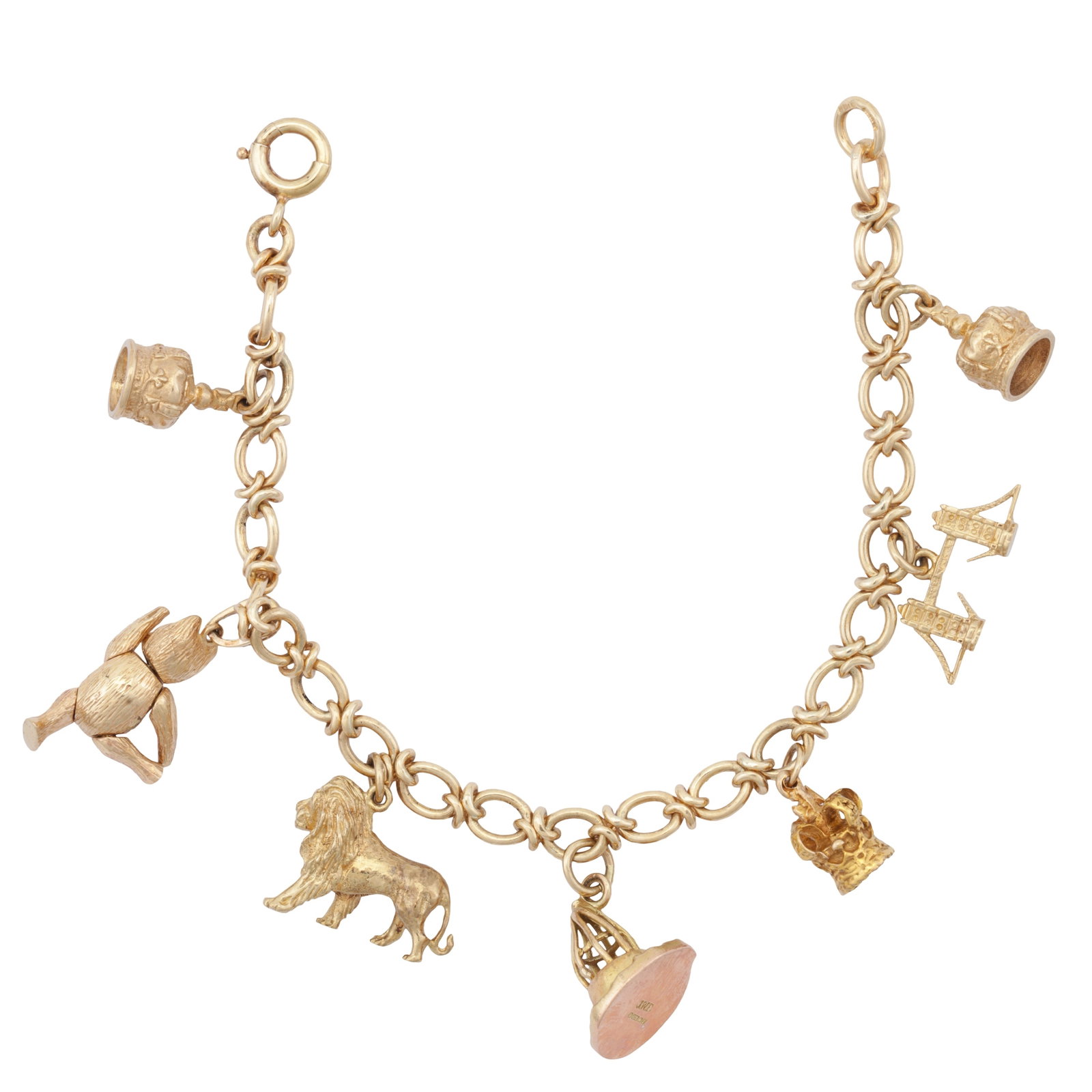 A charm bracelet 9ct yellow gold - 2