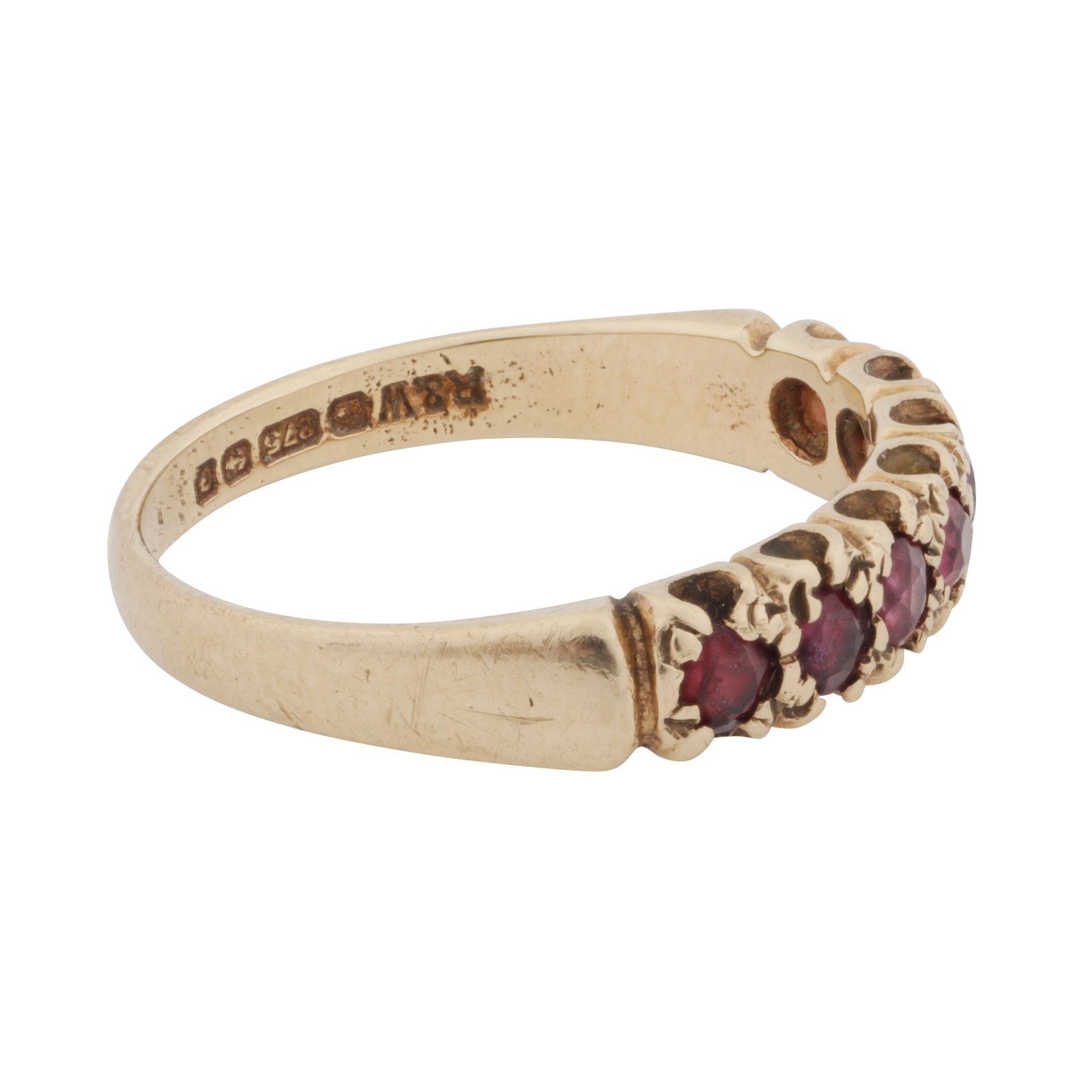 A ruby seven stone ring 9ct yellow gold - 2