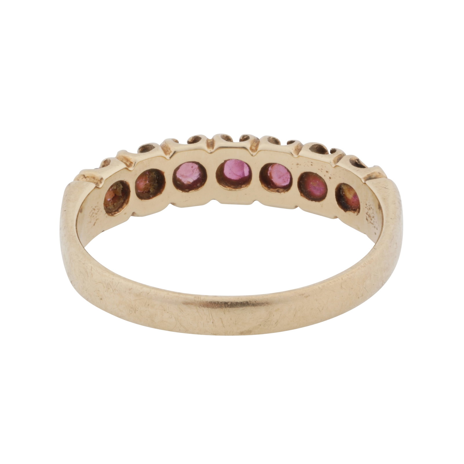 A ruby seven stone ring 9ct yellow gold - 3
