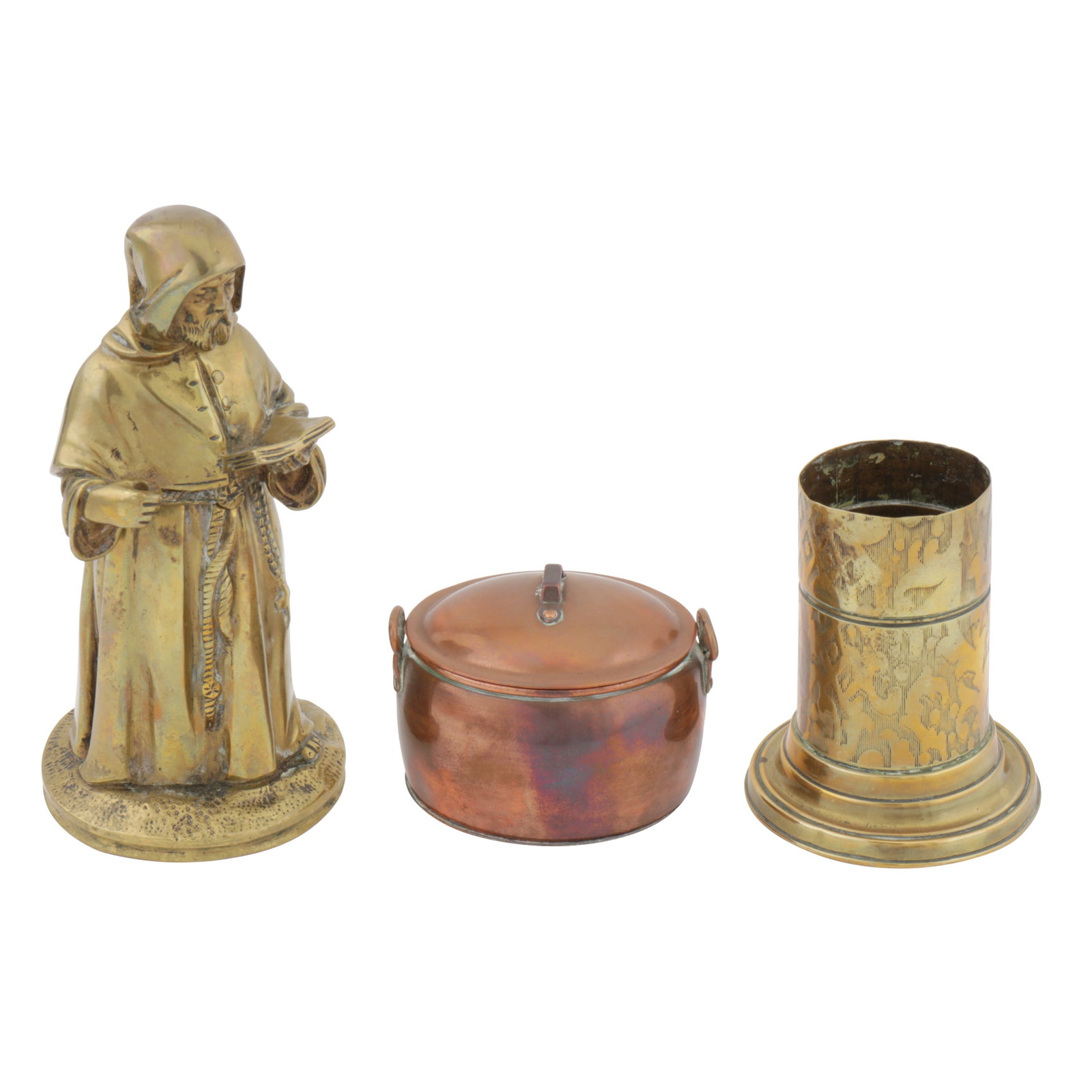 An Edwardian copper novelty vesta box striker, circa 1910 (1 of 2)