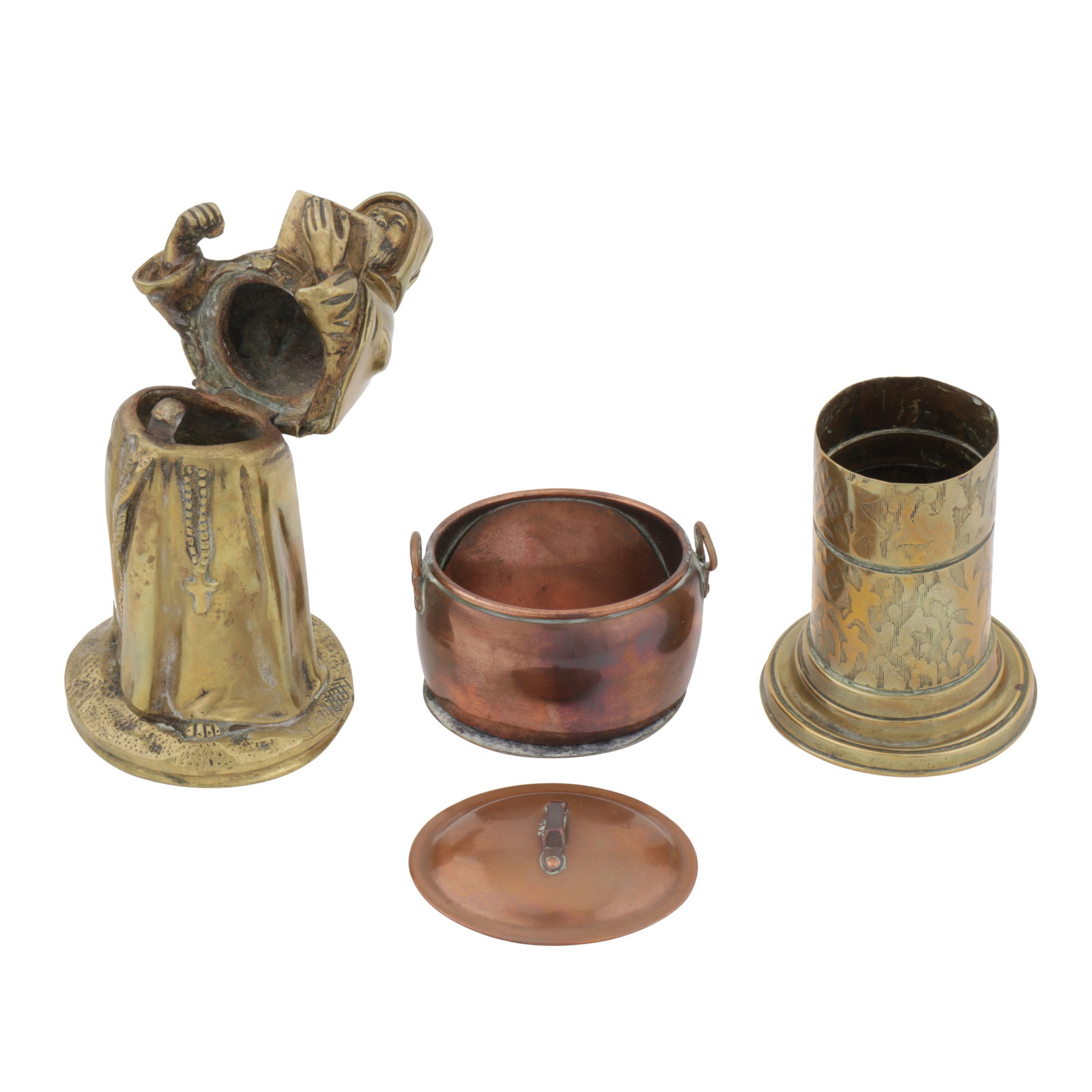 An Edwardian copper novelty vesta box striker, circa 1910 - 2