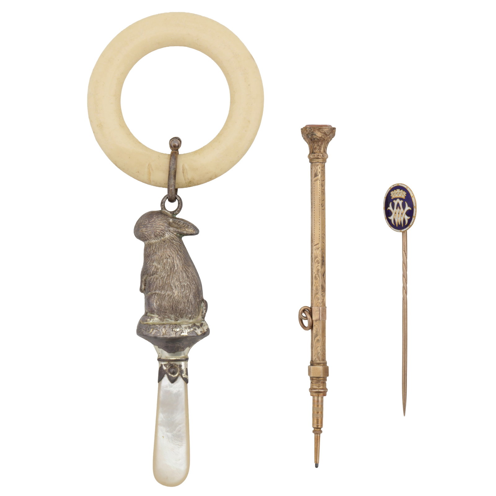 A group of miscellaneous items Yellow and white metal (1 of 2)
