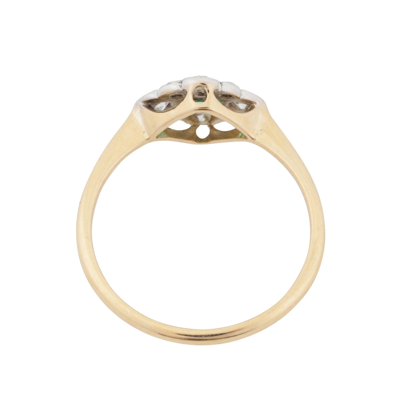 An emerald and diamond ring Yellow and white metal - 3