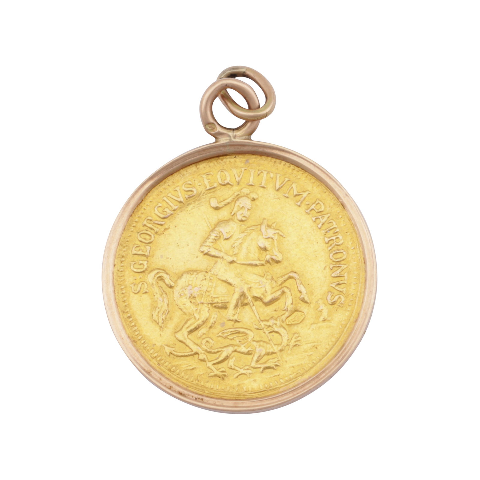Hungary Gold 1.25 Ducat Medal "S. Georgius Equitum Patronus / In Tempestate Securitas", 19th Century: Hungary Gold 1.25 Ducat Medal "S. Georgius Equitum Patronus / In Tempestate Securitas", 19th Century Yellow metal Obv: S GEORGIVS EQVITVM PATRONVS. St. George on horseback right, spearing the dragon