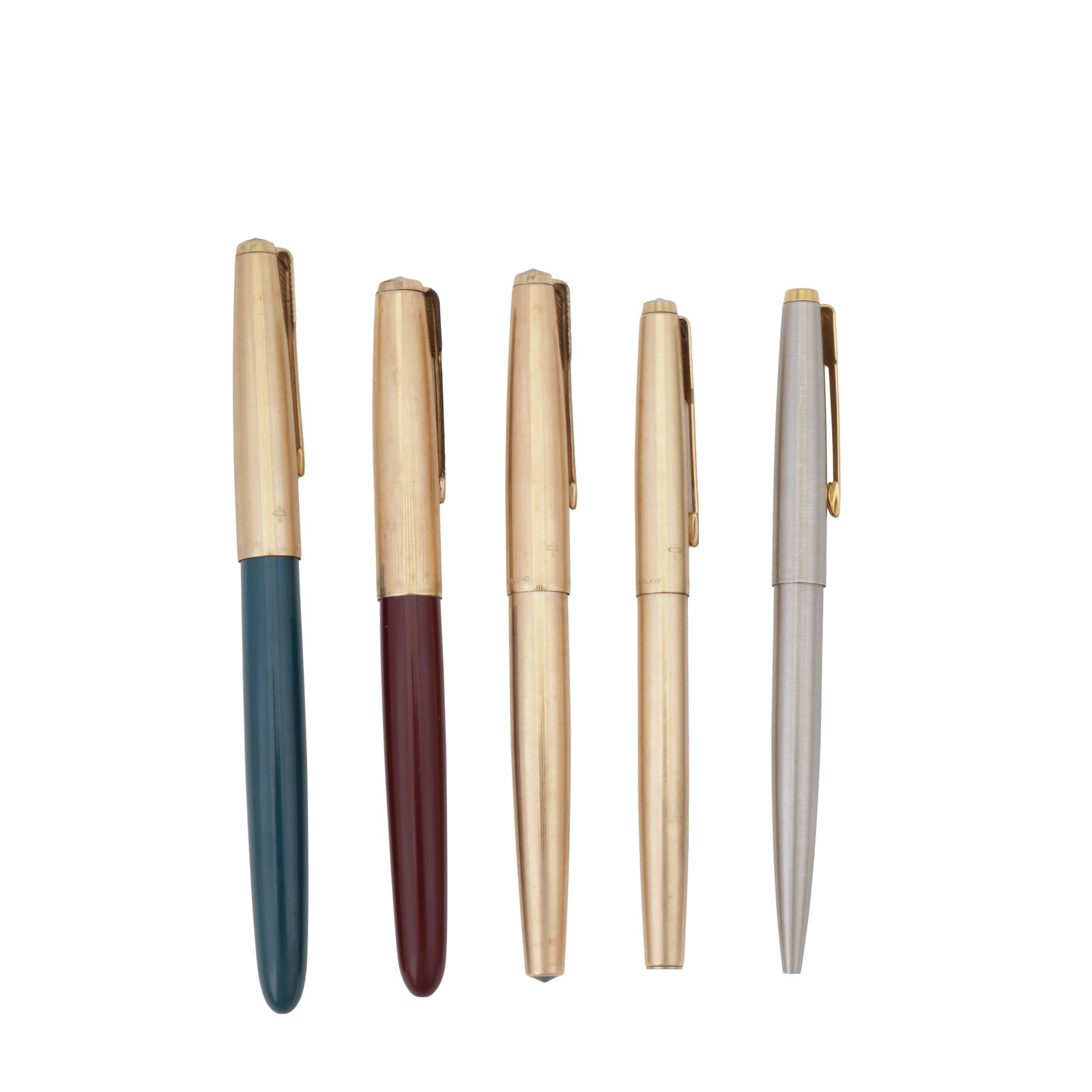 A collection of five Parker pens (1 of 3)