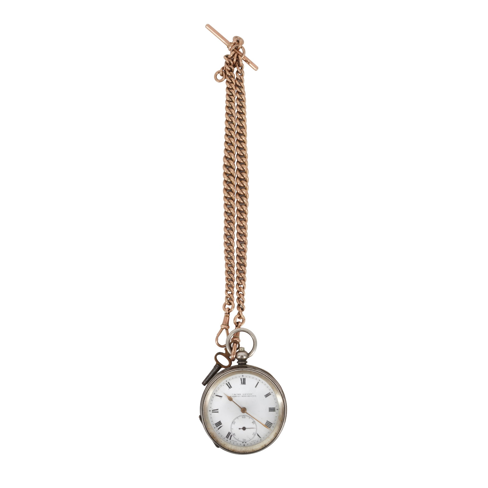 H. Samuel Pocket Watch and Watch Chain .925 Silver (Watch) / 9K Gold (Chain) - 2