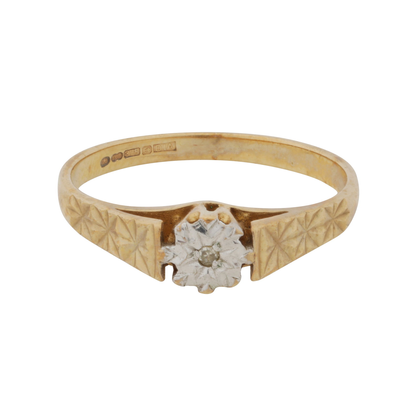 A paste single stone ring 9ct yellow gold (1 of 3)