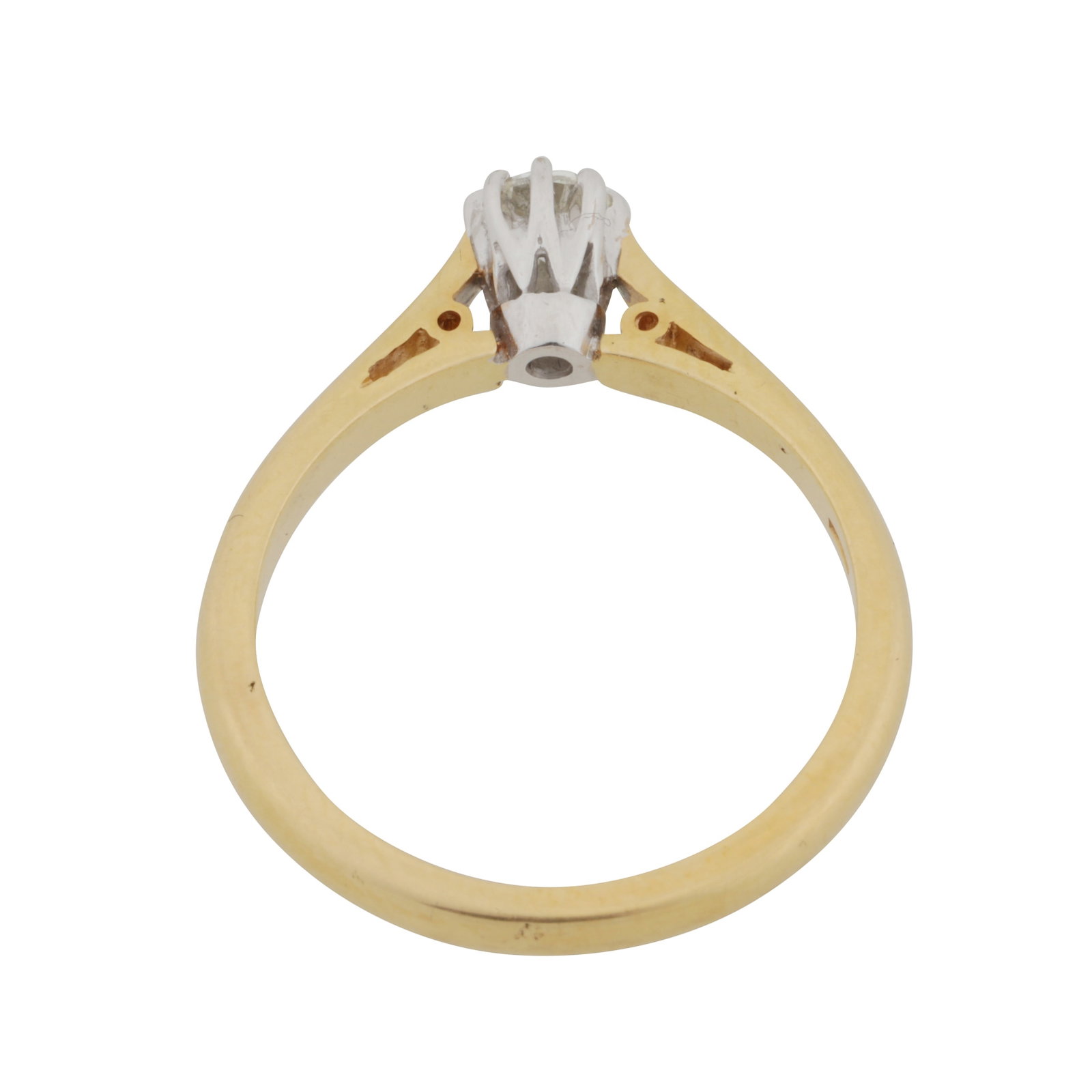 A diamond single stone ring 18ct yellow and white gold - 3