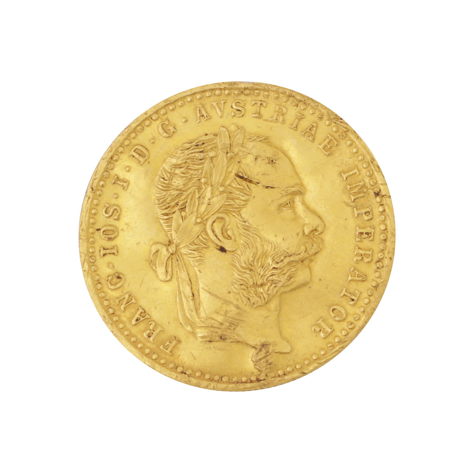 Austro Hungarian Gold Coin - 1 Ducat: Austro Hungarian Gold Coin - 1 Ducat Monarch: Franz Joseph Date: 1915 Type: 1 Ducat Purity: 23.75 (986) carat gold Weight: 3.6 grams including remains of non gold