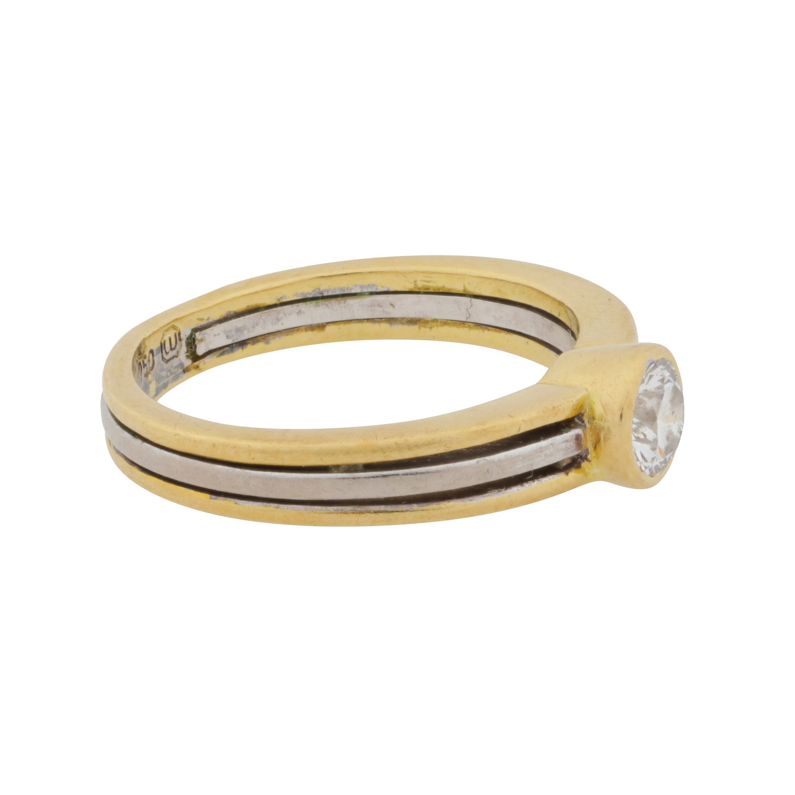 A single-stone diamond ring White and yellow metal - 2