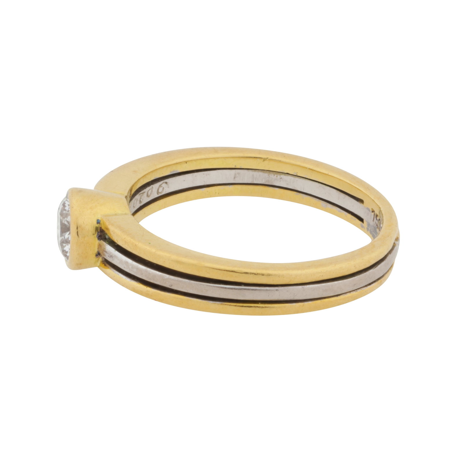 A single-stone diamond ring White and yellow metal - 3