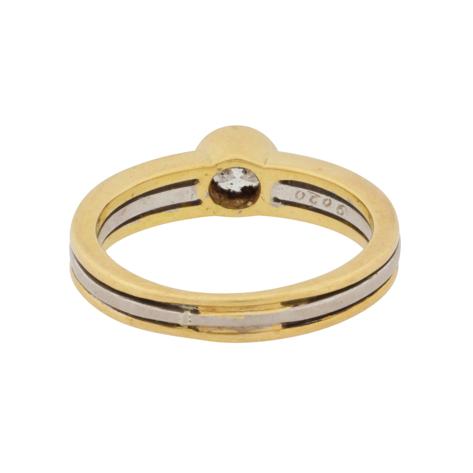 A single-stone diamond ring White and yellow metal - 4